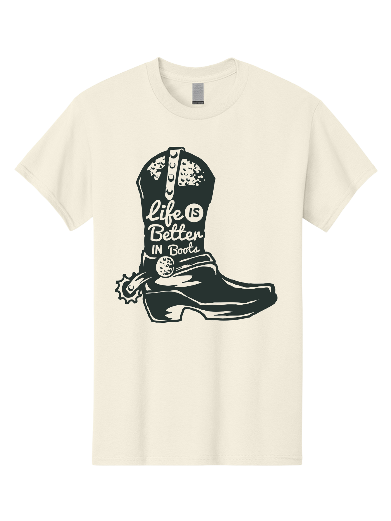 Life Is Better In Boots Men'S Graphic Tee, 100% Cotton, Comfortable Casual Summer Wear, Machine Washable, Cowboy Boots, Country Style, Western Fashion, Inspirational Quote, Rugged Charm, Country Lifestyle, Boots, Rodeo, Cowgirl, Country Music Aae450 29