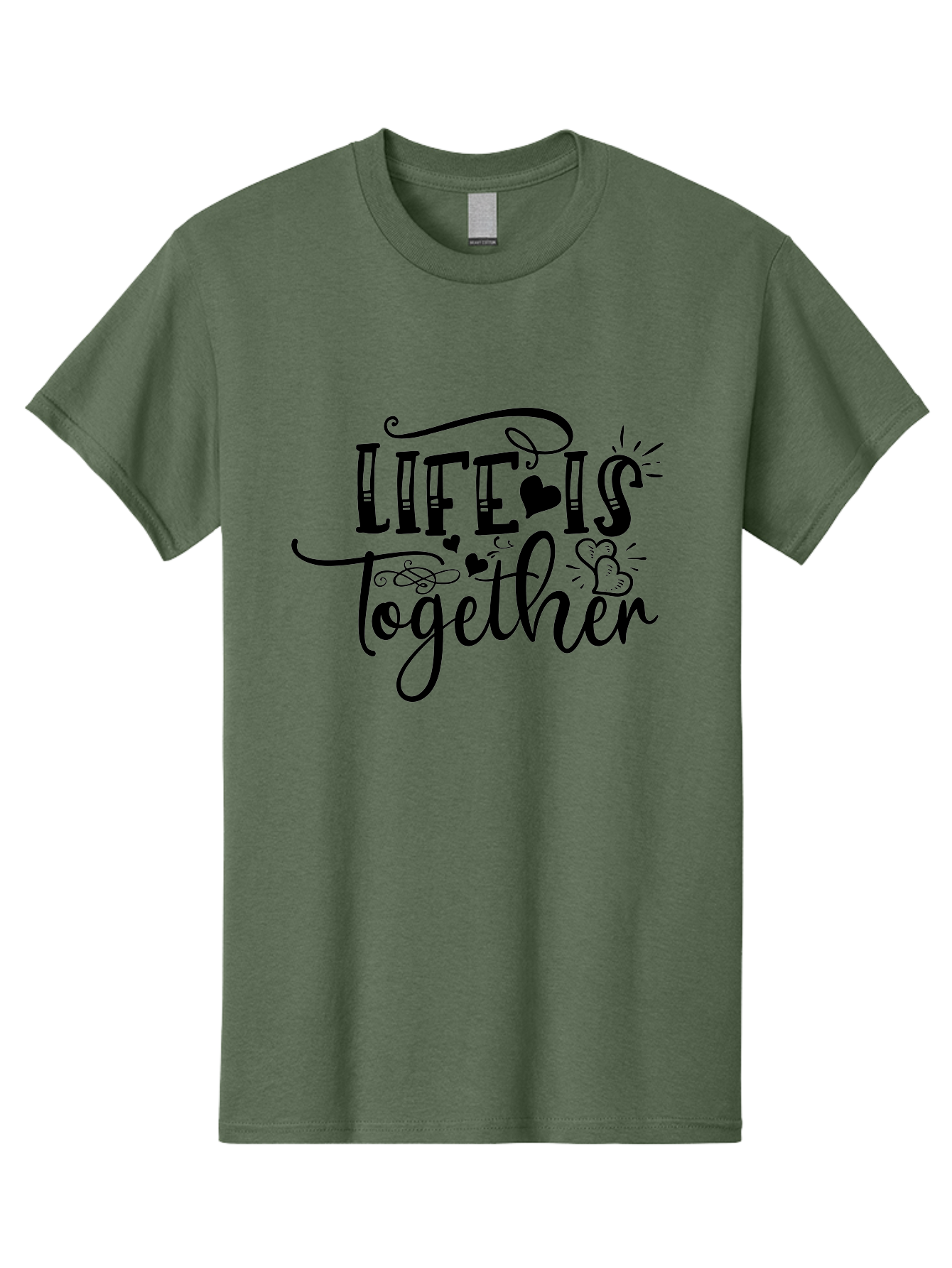 Life Is Together Men'S Graphic Tee, 100% Cotton, Comfortable Casual Summer Wear, Machine Washable, Love Quotes, Inspirational Phrases, Together Forever, Heartwarming Sayings, Motivational Texts, Positive Affirmations, Life Is Together Aae453 23