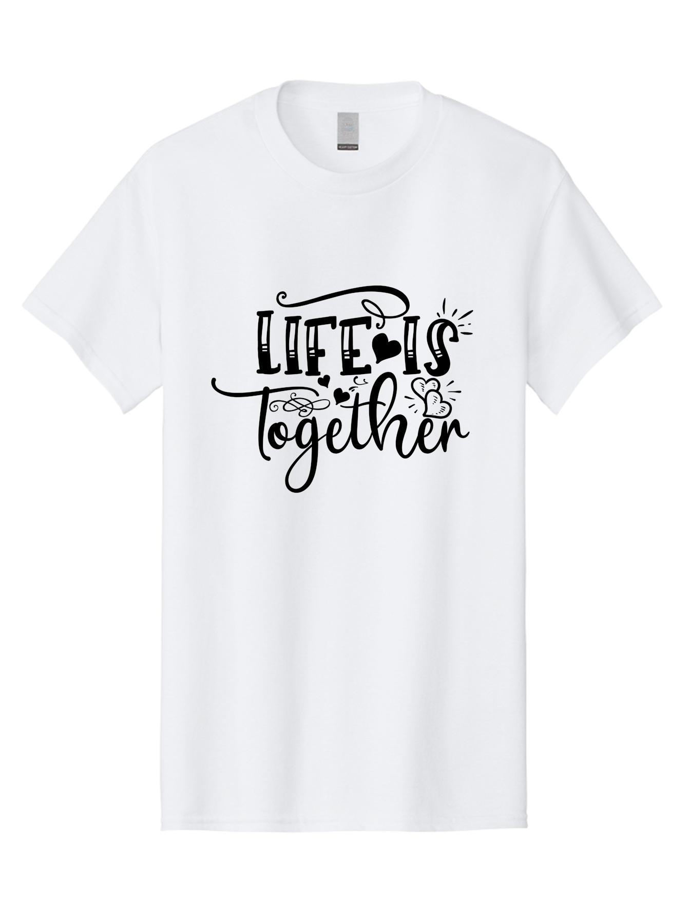 Life Is Together Men'S Graphic Tee, 100% Cotton, Comfortable Casual Summer Wear, Machine Washable, Love Quotes, Inspirational Phrases, Together Forever, Heartwarming Sayings, Motivational Texts, Positive Affirmations, Life Is Together Aae453 9