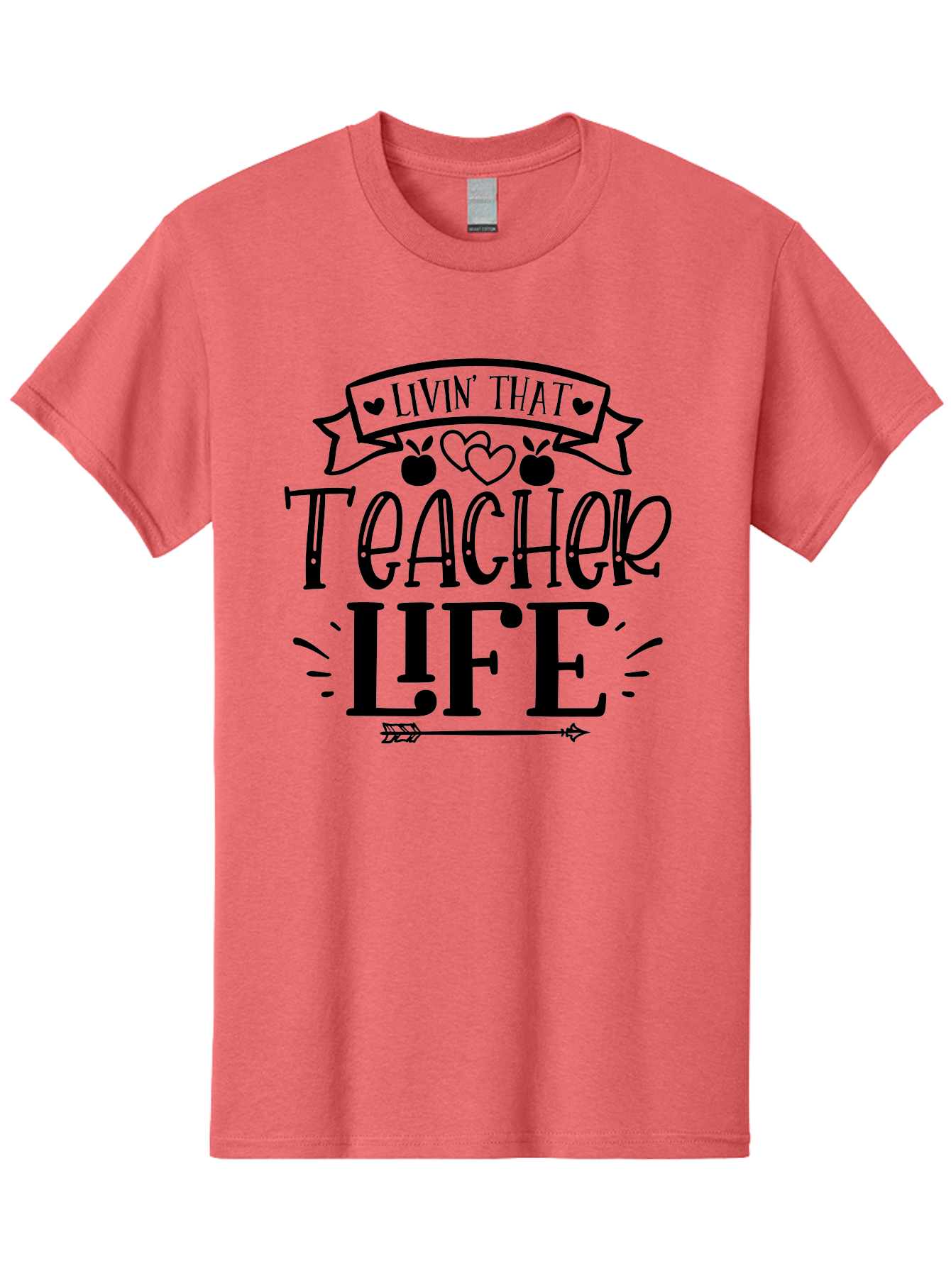 Livin That Teacher Life Men'S Graphic Tee, 100% Cotton, Comfortable Casual Summer Wear, Machine Washable, Teacher Life, Teaching Profession, Educator Lifestyle, Apple Hearts, Inspirational Quote, Motivational Saying, Teacher Apparel, Aae459 13