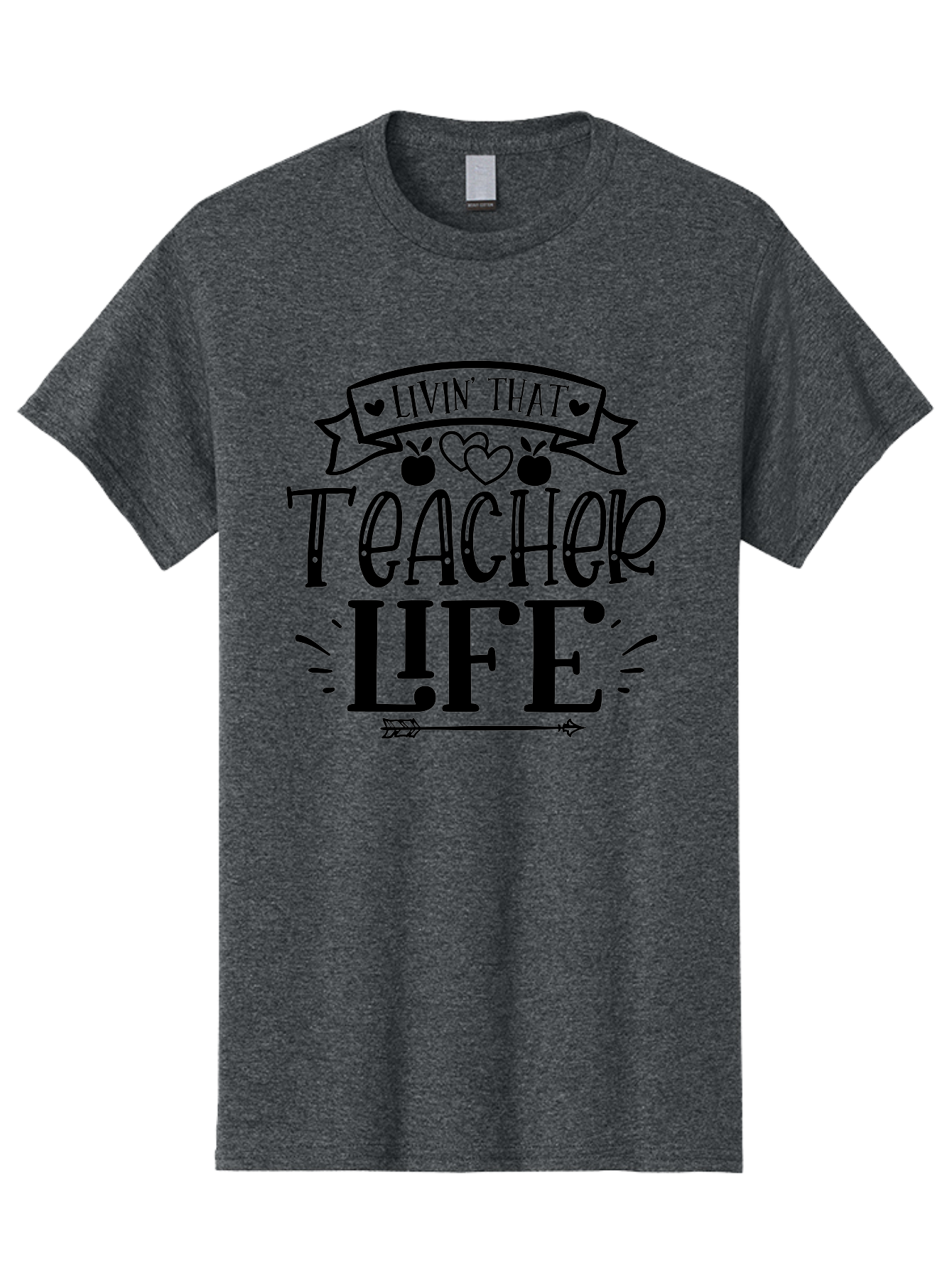 Livin That Teacher Life Men'S Graphic Tee, 100% Cotton, Comfortable Casual Summer Wear, Machine Washable, Teacher Life, Teaching Profession, Educator Lifestyle, Apple Hearts, Inspirational Quote, Motivational Saying, Teacher Apparel, Aae459 11