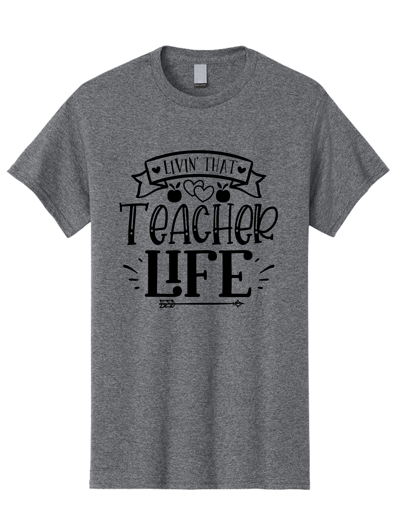 Livin That Teacher Life Men'S Graphic Tee, 100% Cotton, Comfortable Casual Summer Wear, Machine Washable, Teacher Life, Teaching Profession, Educator Lifestyle, Apple Hearts, Inspirational Quote, Motivational Saying, Teacher Apparel, Aae459 17