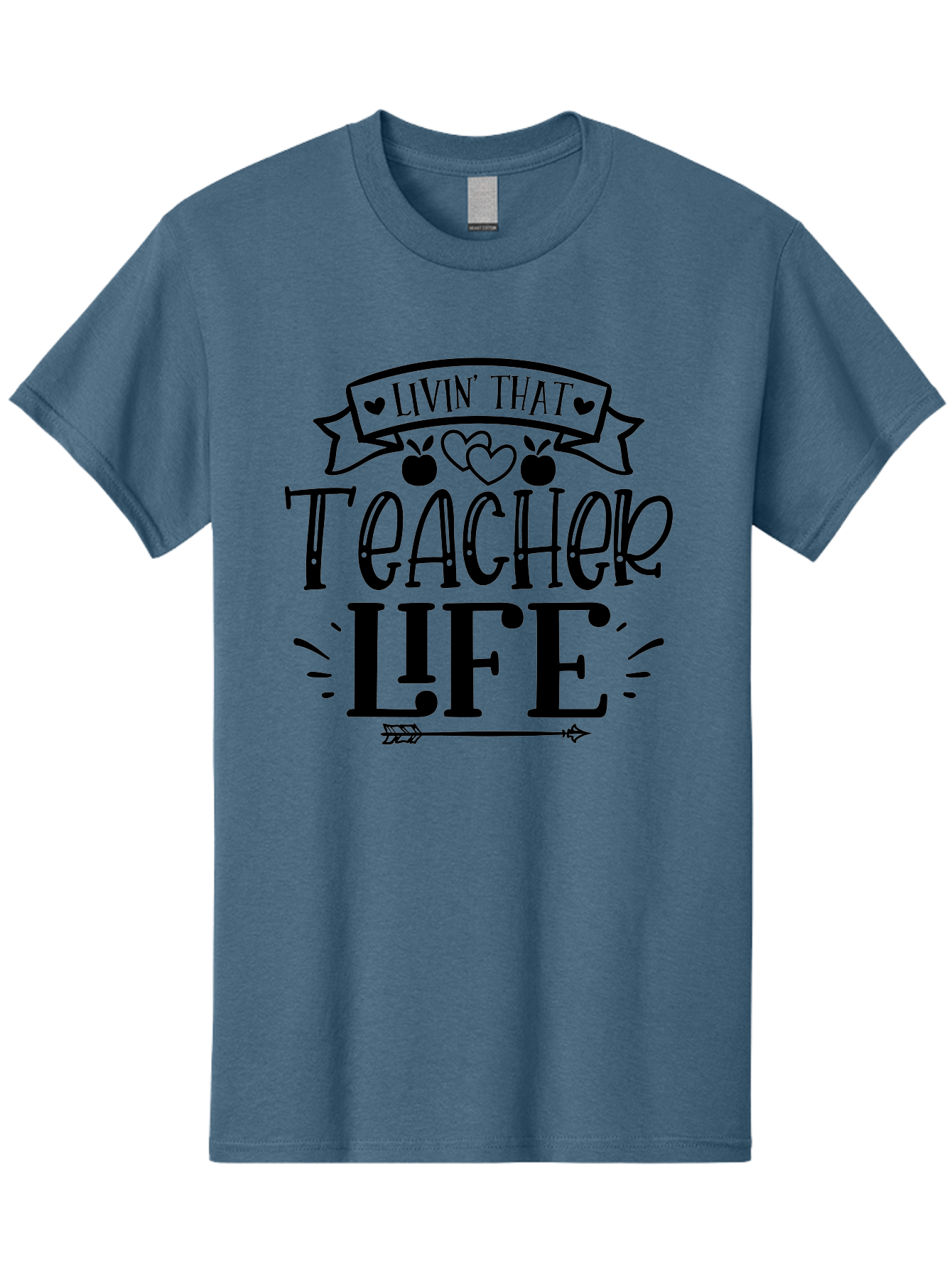 Livin That Teacher Life Men'S Graphic Tee, 100% Cotton, Comfortable Casual Summer Wear, Machine Washable, Teacher Life, Teaching Profession, Educator Lifestyle, Apple Hearts, Inspirational Quote, Motivational Saying, Teacher Apparel, Aae459 29