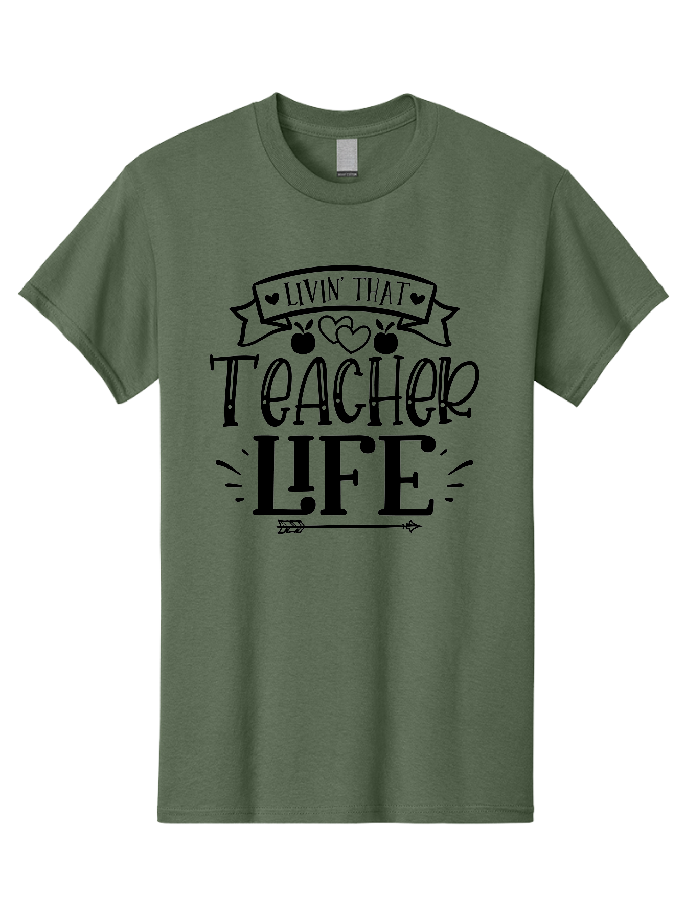 Livin That Teacher Life Men'S Graphic Tee, 100% Cotton, Comfortable Casual Summer Wear, Machine Washable, Teacher Life, Teaching Profession, Educator Lifestyle, Apple Hearts, Inspirational Quote, Motivational Saying, Teacher Apparel, Aae459 27