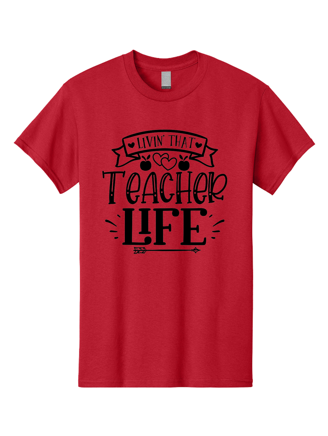 Livin That Teacher Life Men'S Graphic Tee, 100% Cotton, Comfortable Casual Summer Wear, Machine Washable, Teacher Life, Teaching Profession, Educator Lifestyle, Apple Hearts, Inspirational Quote, Motivational Saying, Teacher Apparel, Aae459 7