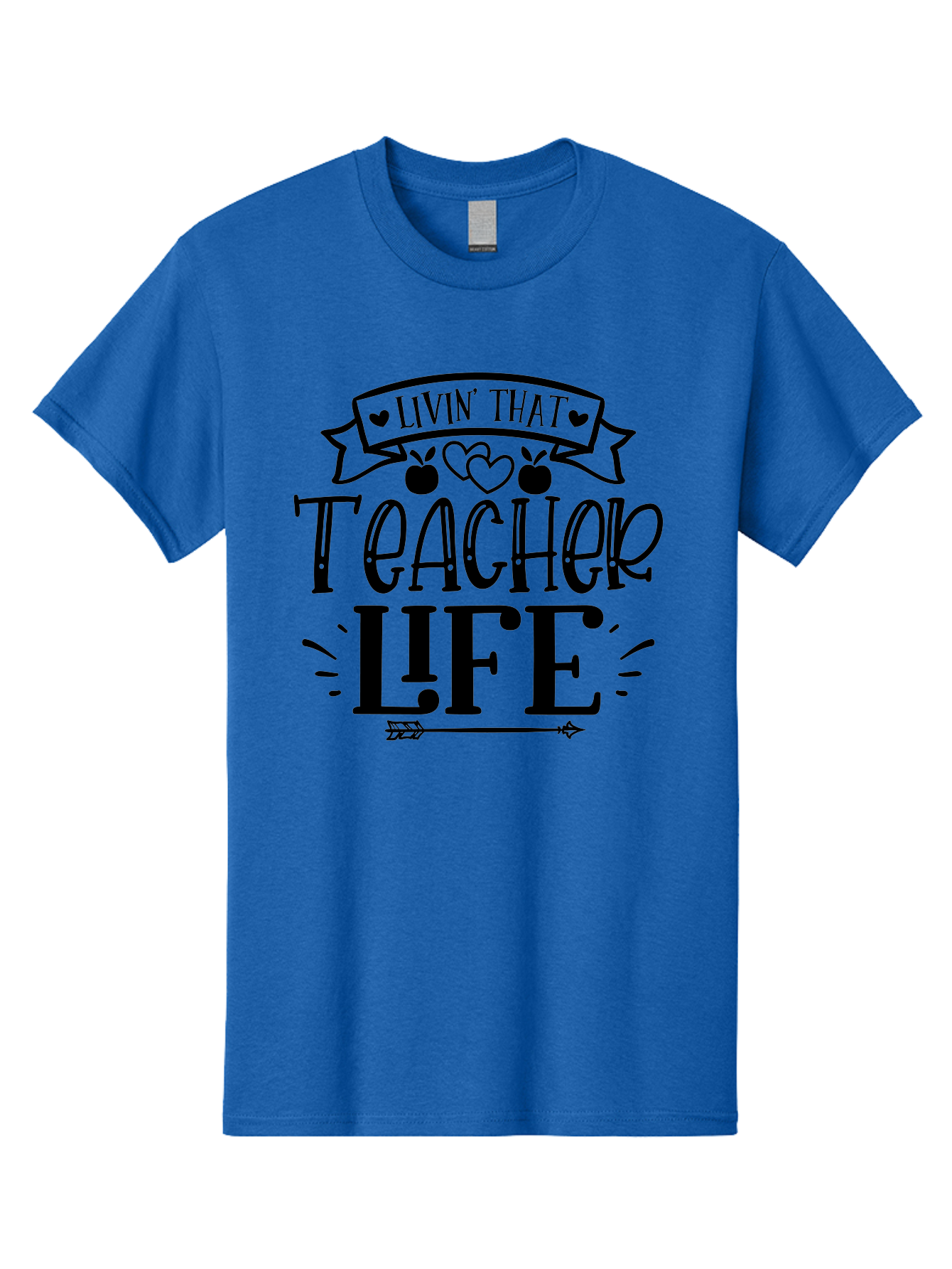 Livin That Teacher Life Men'S Graphic Tee, 100% Cotton, Comfortable Casual Summer Wear, Machine Washable, Teacher Life, Teaching Profession, Educator Lifestyle, Apple Hearts, Inspirational Quote, Motivational Saying, Teacher Apparel, Aae459 21