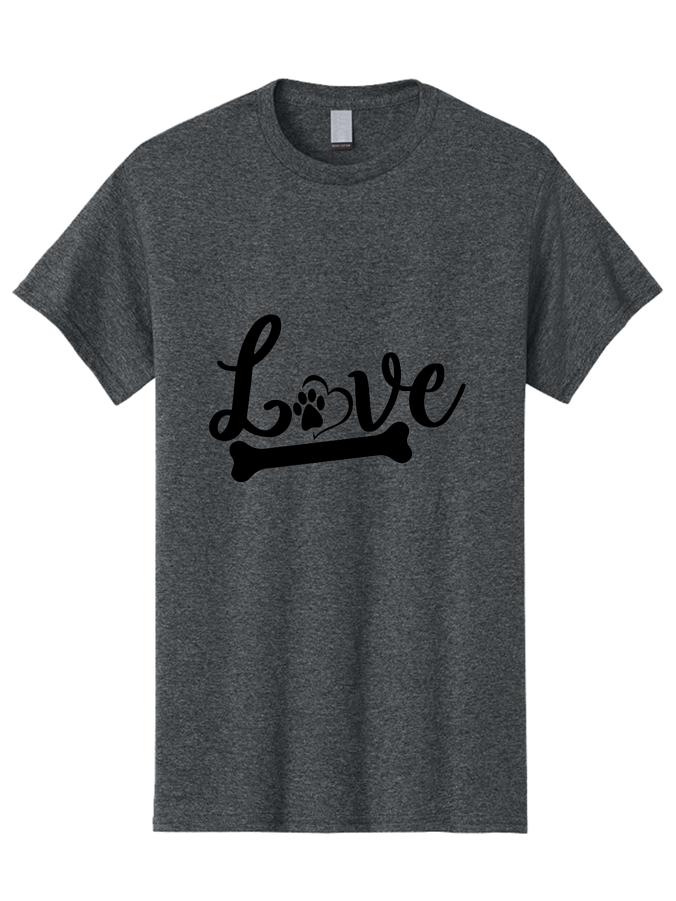 Love-01 Men'S Graphic Tee, 100% Cotton, Comfortable Casual Summer Wear, Machine Washable, Dog Love, Pet Affection, Animal Companionship, Paw Print, Heart Symbol, Bone Symbol, Cursive Text, Pet Owners, Dog Lovers, Heartwarming, Affectionate Aae463 3