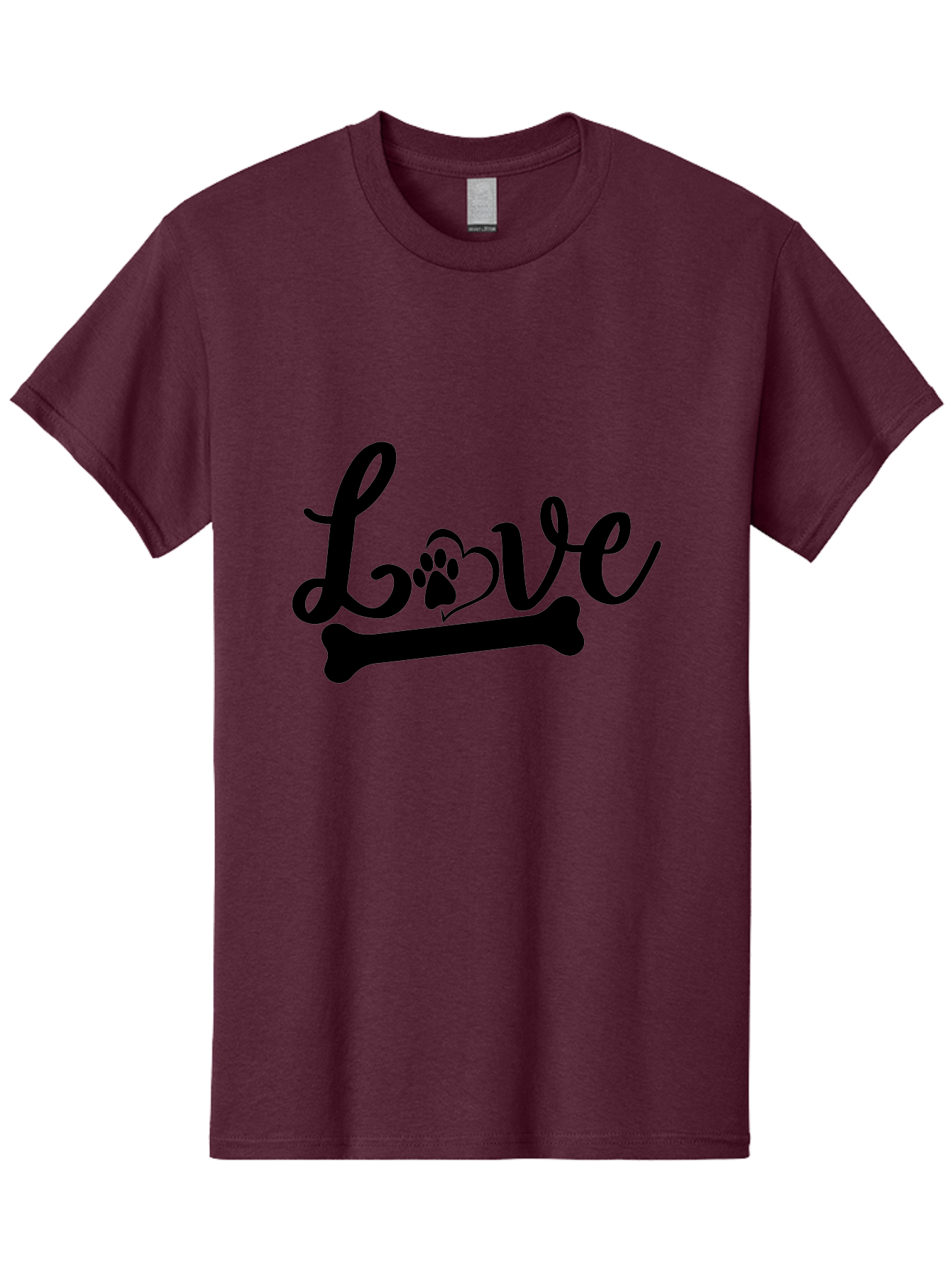 Love-01 Men'S Graphic Tee, 100% Cotton, Comfortable Casual Summer Wear, Machine Washable, Dog Love, Pet Affection, Animal Companionship, Paw Print, Heart Symbol, Bone Symbol, Cursive Text, Pet Owners, Dog Lovers, Heartwarming, Affectionate Aae463 17