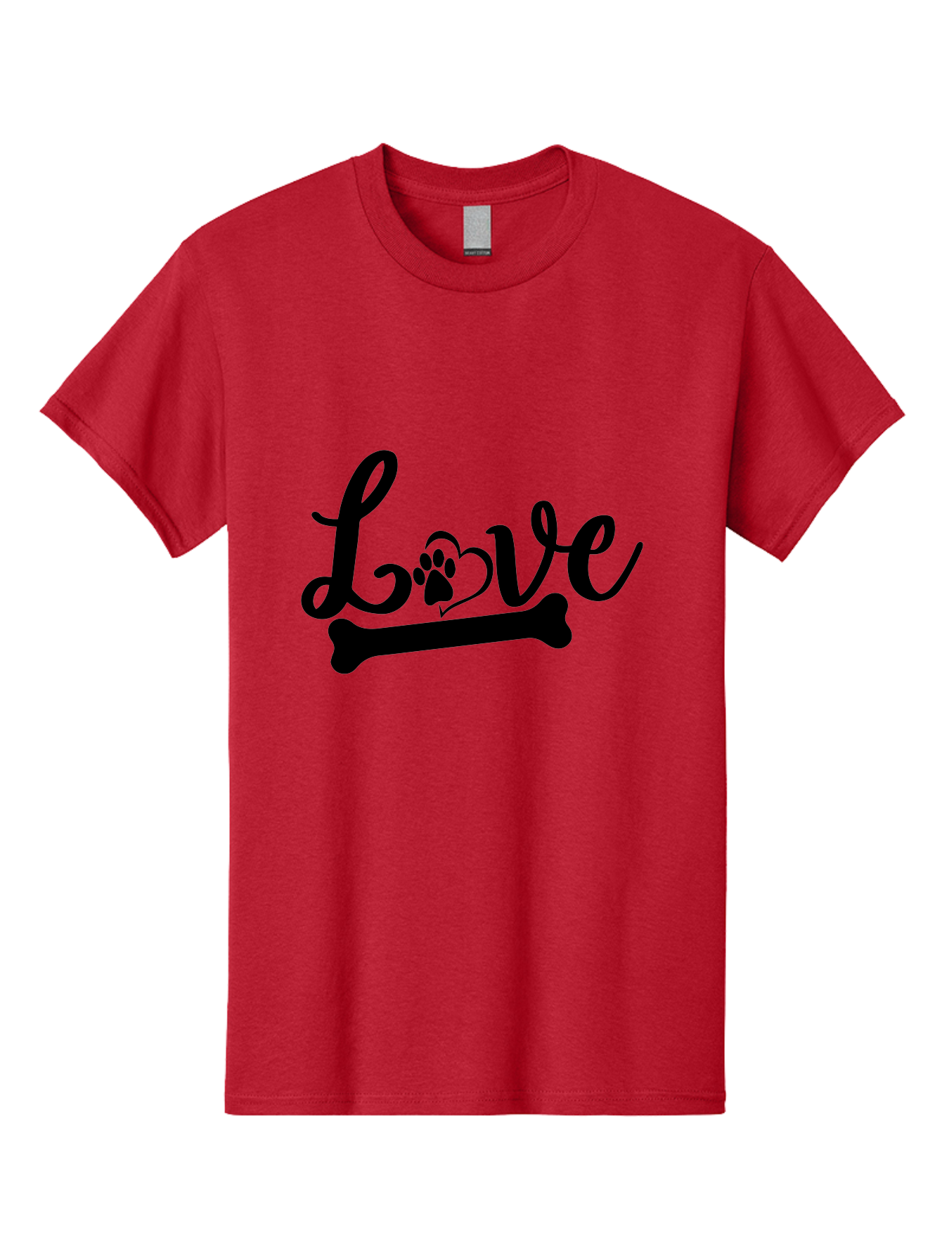 Love-01 Men'S Graphic Tee, 100% Cotton, Comfortable Casual Summer Wear, Machine Washable, Dog Love, Pet Affection, Animal Companionship, Paw Print, Heart Symbol, Bone Symbol, Cursive Text, Pet Owners, Dog Lovers, Heartwarming, Affectionate Aae463 5