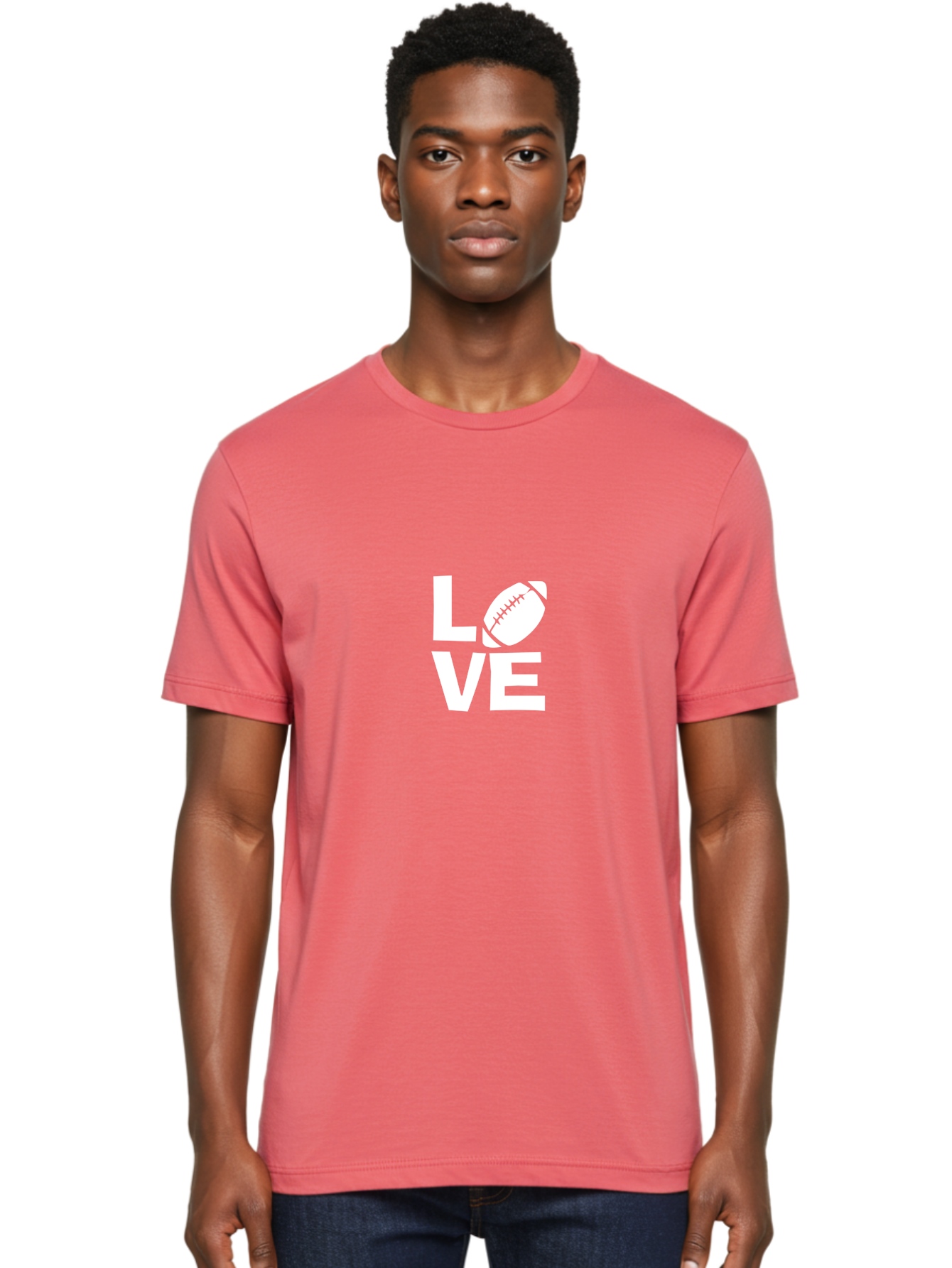Love Men'S Graphic Tee, 100% Cotton, Comfortable Casual Summer Wear, Machine Washable, Love Football, Passion For Sports, Football Lover, Sports Enthusiasm, Love Sports, Football Fan Aae464 6
