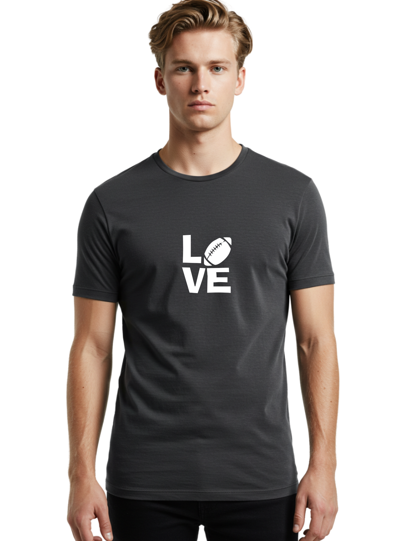 Love Men'S Graphic Tee, 100% Cotton, Comfortable Casual Summer Wear, Machine Washable, Love Football, Passion For Sports, Football Lover, Sports Enthusiasm, Love Sports, Football Fan Aae464 16