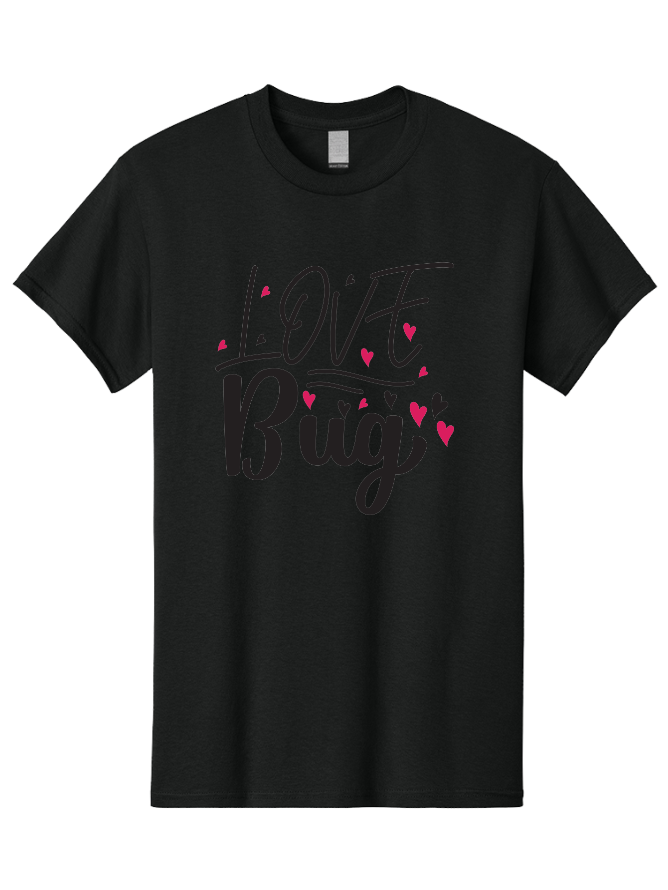 Love Bug Men'S Graphic Tee, 100% Cotton, Comfortable Casual Summer Wear, Machine Washable, Love Bug, Cute Typography, Hand Drawn Hearts, Pink Hearts, Valentines Day, Romance, Lovely, Charming Aae465 3