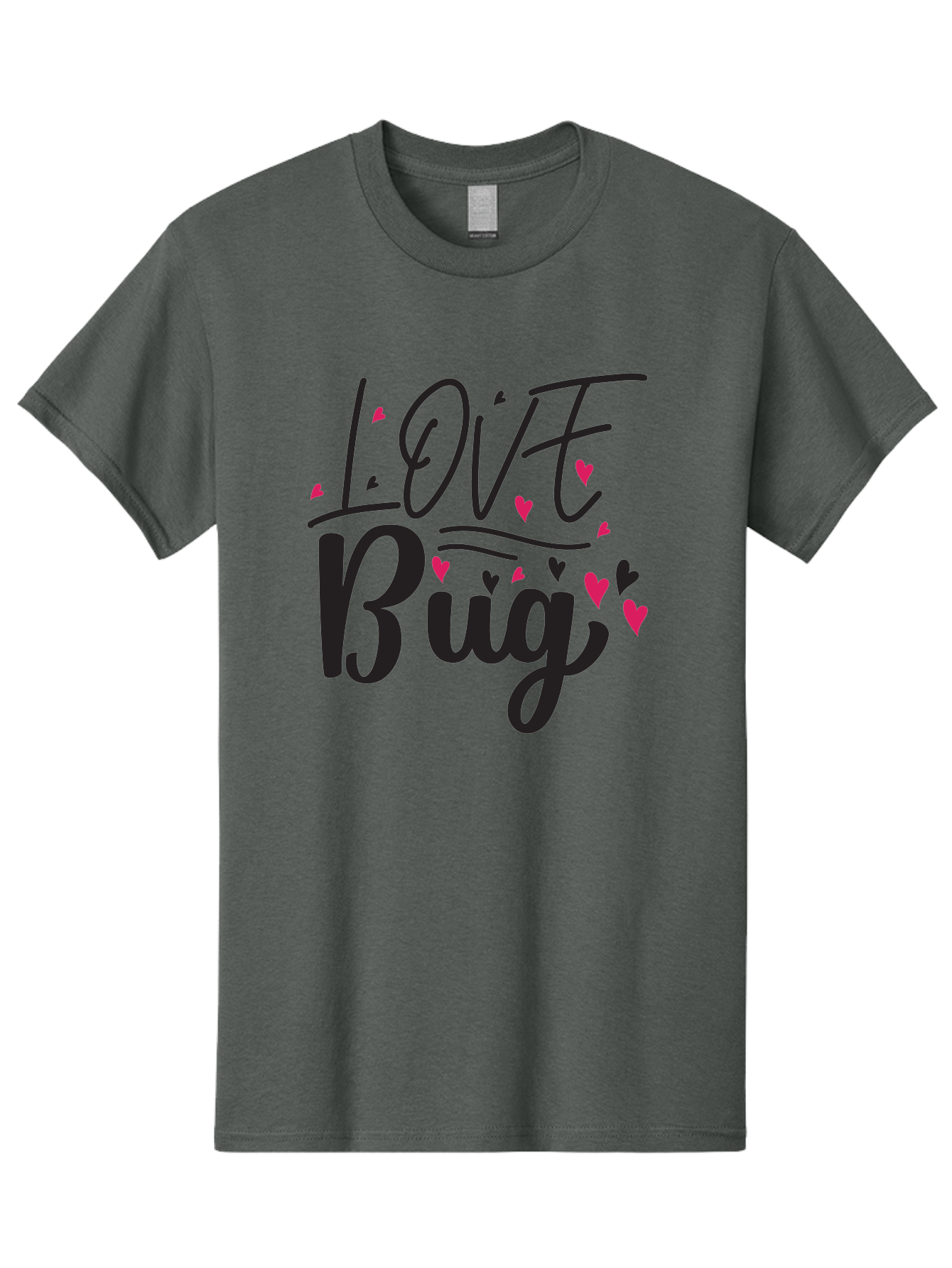 Love Bug Men'S Graphic Tee, 100% Cotton, Comfortable Casual Summer Wear, Machine Washable, Love Bug, Cute Typography, Hand Drawn Hearts, Pink Hearts, Valentines Day, Romance, Lovely, Charming Aae465 23
