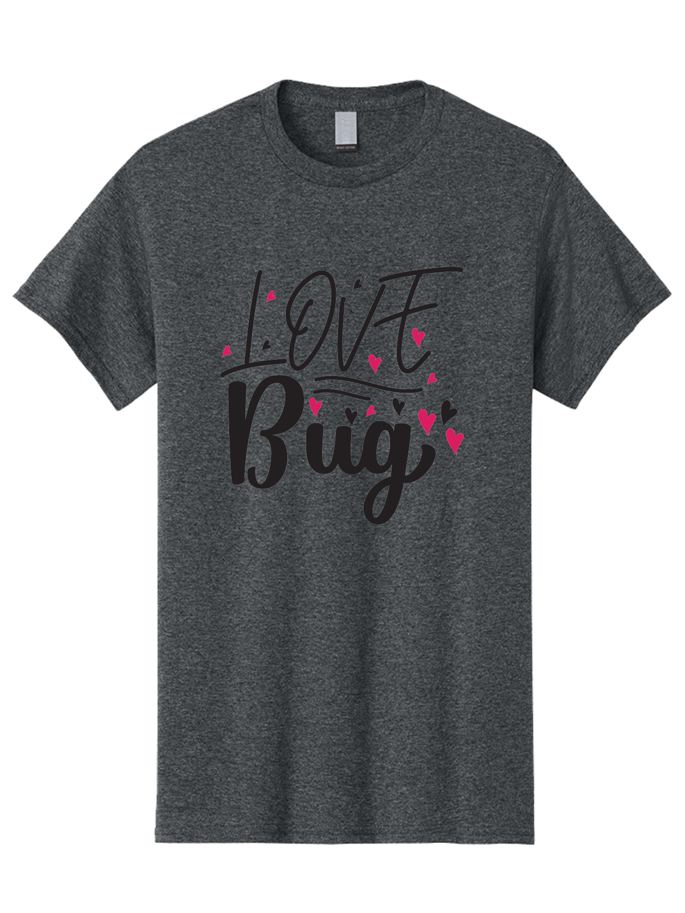 Love Bug Men'S Graphic Tee, 100% Cotton, Comfortable Casual Summer Wear, Machine Washable, Love Bug, Cute Typography, Hand Drawn Hearts, Pink Hearts, Valentines Day, Romance, Lovely, Charming Aae465 19