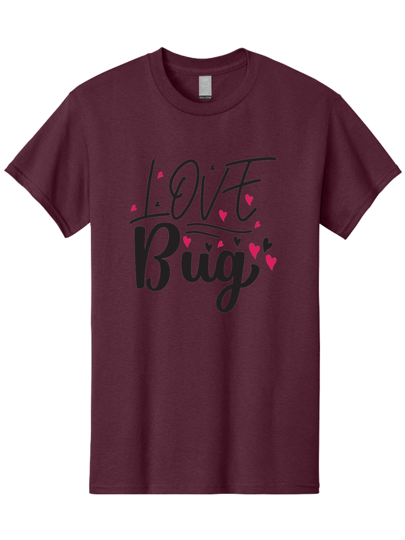 Love Bug Men'S Graphic Tee, 100% Cotton, Comfortable Casual Summer Wear, Machine Washable, Love Bug, Cute Typography, Hand Drawn Hearts, Pink Hearts, Valentines Day, Romance, Lovely, Charming Aae465 5