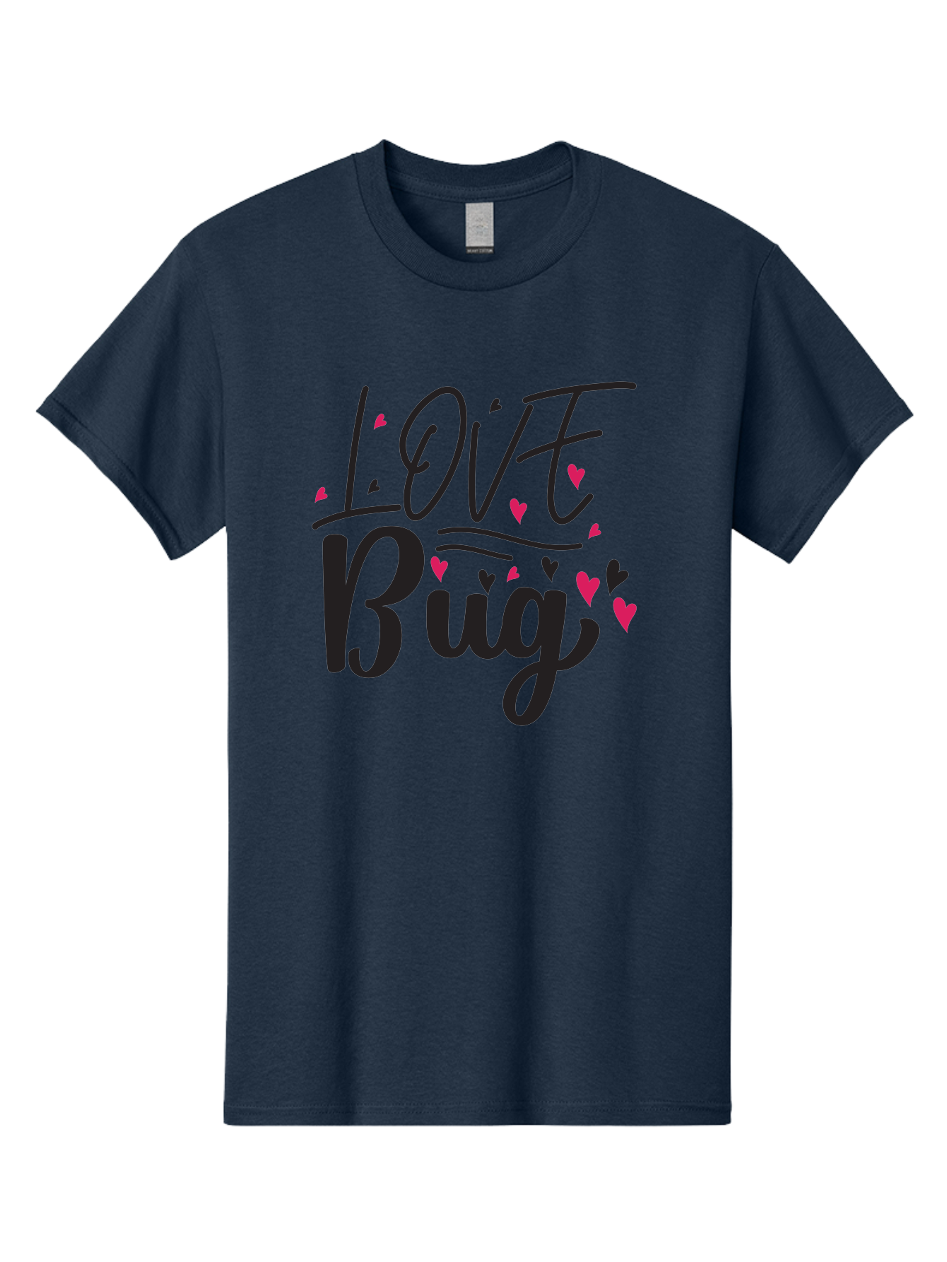 Love Bug Men'S Graphic Tee, 100% Cotton, Comfortable Casual Summer Wear, Machine Washable, Love Bug, Cute Typography, Hand Drawn Hearts, Pink Hearts, Valentines Day, Romance, Lovely, Charming Aae465 27
