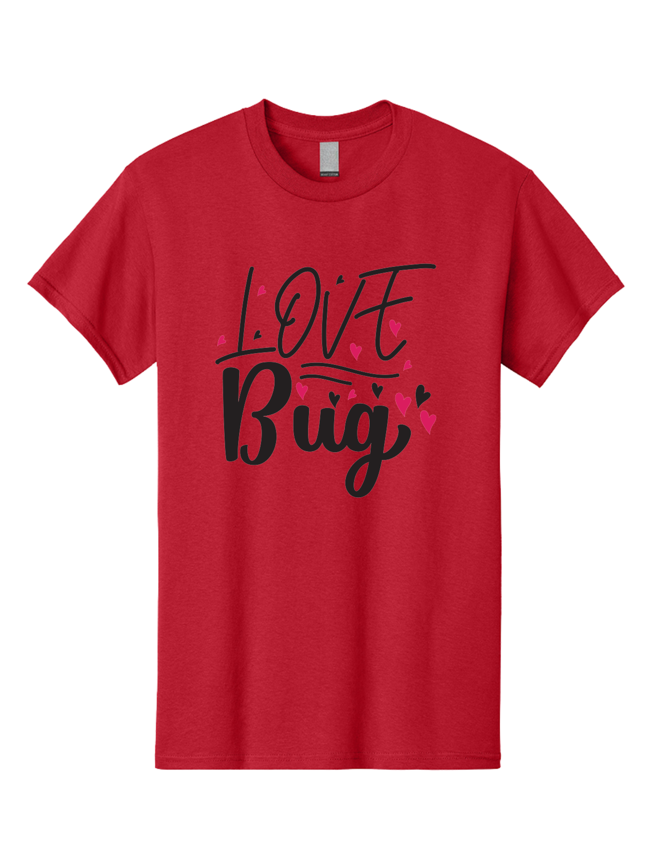 Love Bug Men'S Graphic Tee, 100% Cotton, Comfortable Casual Summer Wear, Machine Washable, Love Bug, Cute Typography, Hand Drawn Hearts, Pink Hearts, Valentines Day, Romance, Lovely, Charming Aae465 17