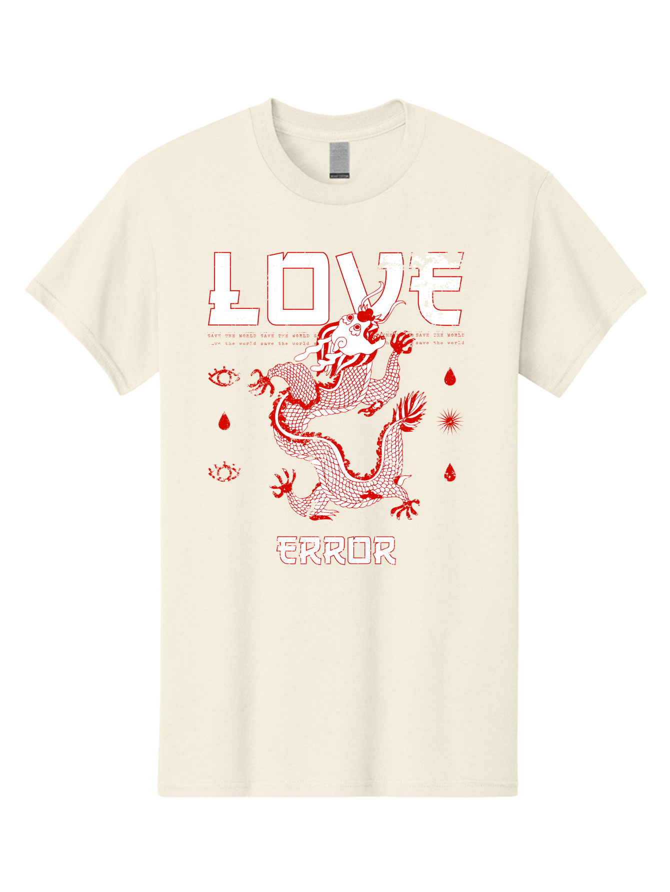 Love Error Men'S Graphic Tee, 100% Cotton, Comfortable Casual Summer Wear, Machine Washable, Dragon Graphic, Love Error Message, Red Dragon Illustration, Bold Typography, Abstract Shapes, Symbolic Art, Emotional Expression, Edgy Design Aae466 21
