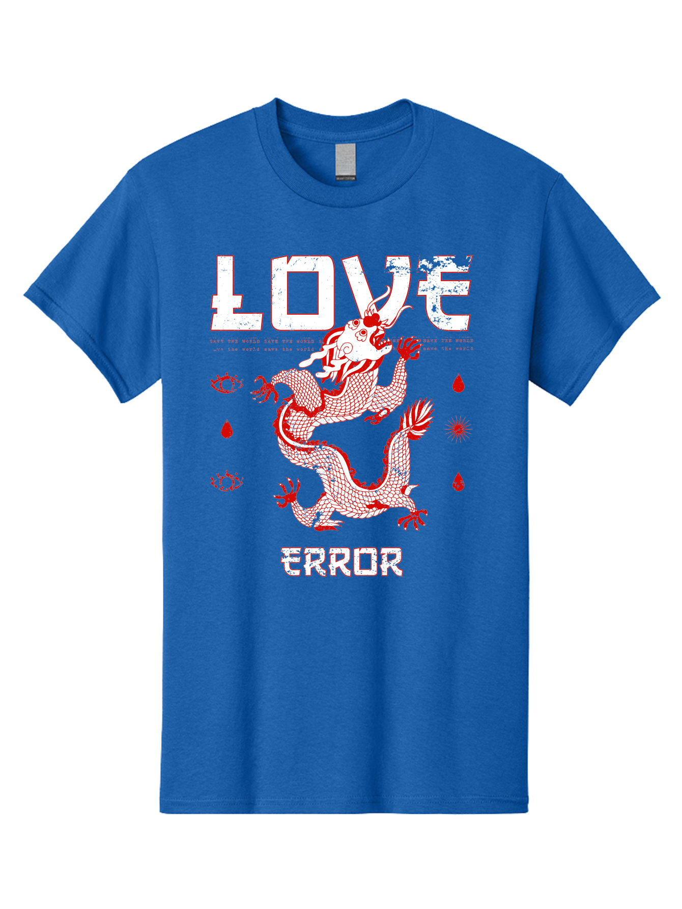 Love Error Men'S Graphic Tee, 100% Cotton, Comfortable Casual Summer Wear, Machine Washable, Dragon Graphic, Love Error Message, Red Dragon Illustration, Bold Typography, Abstract Shapes, Symbolic Art, Emotional Expression, Edgy Design Aae466 9