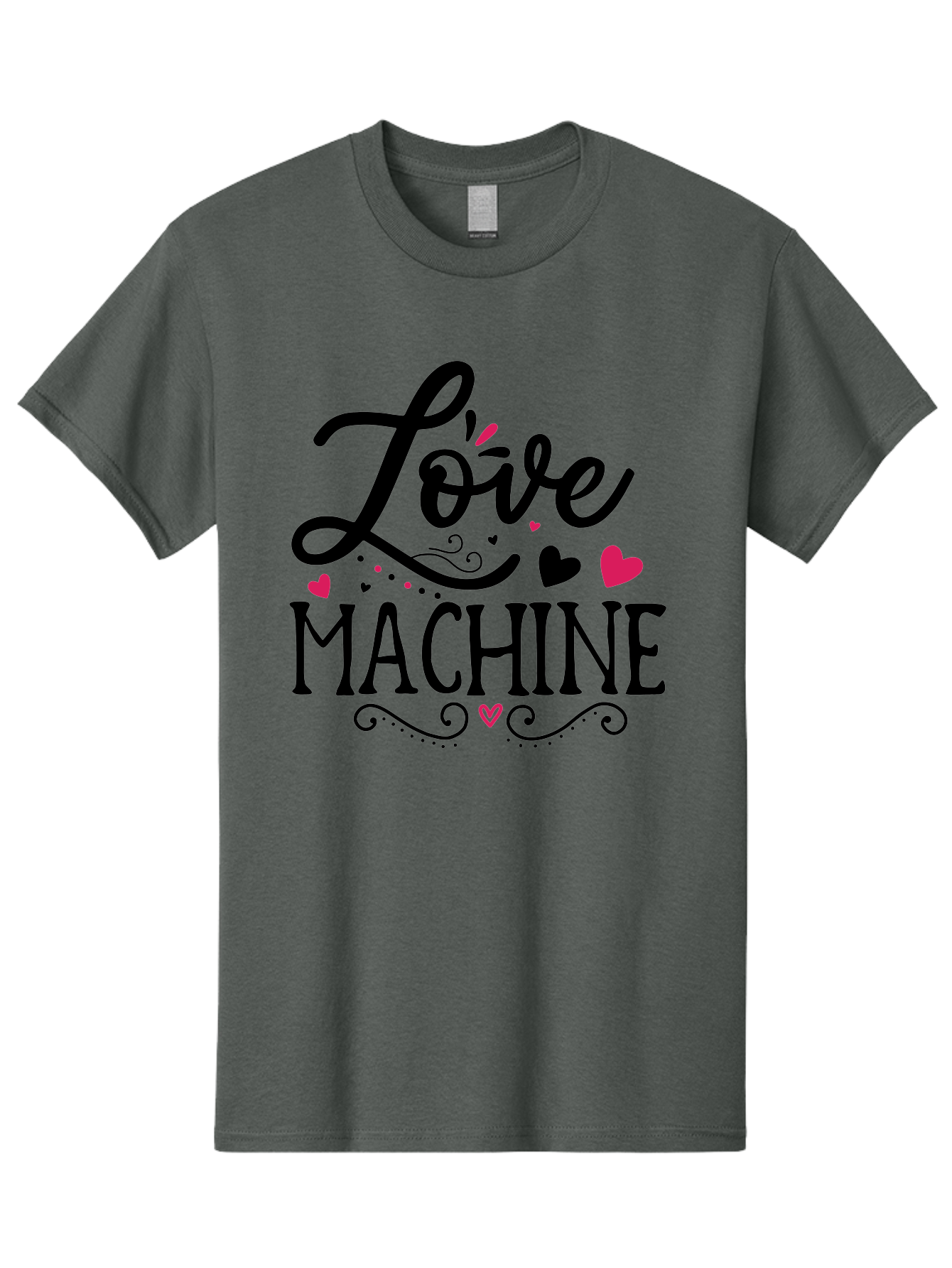 Love Machine Men'S Graphic Tee, 100% Cotton, Comfortable Casual Summer Wear, Machine Washable, Love Machine, Heart Decorations, Sweetheart Design, Lovely Typography, Heartwarming Message, Cute Graphics, Lovely Illustration, Valentines Day Gift Aae471 17