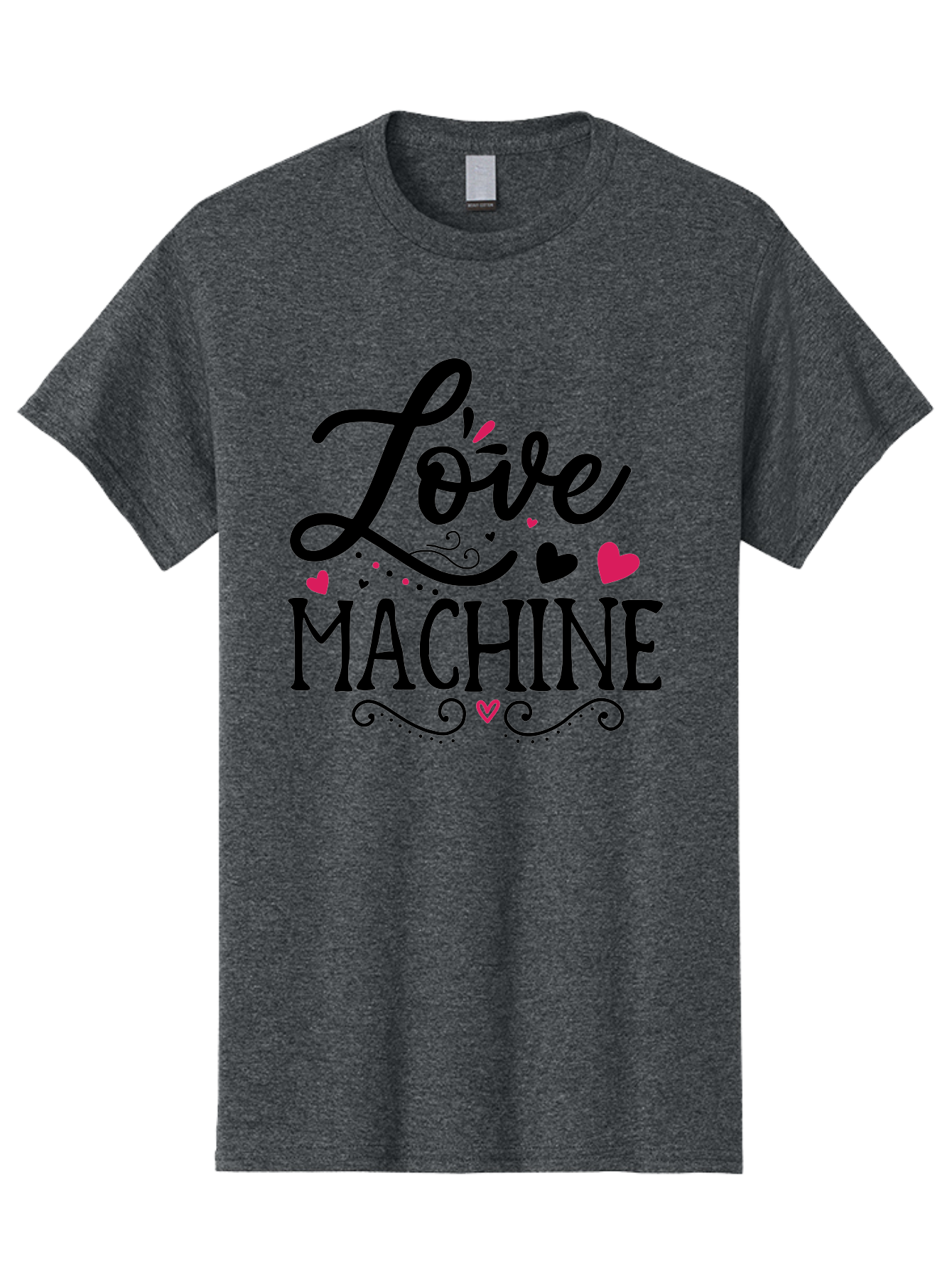 Love Machine Men'S Graphic Tee, 100% Cotton, Comfortable Casual Summer Wear, Machine Washable, Love Machine, Heart Decorations, Sweetheart Design, Lovely Typography, Heartwarming Message, Cute Graphics, Lovely Illustration, Valentines Day Gift Aae471 21