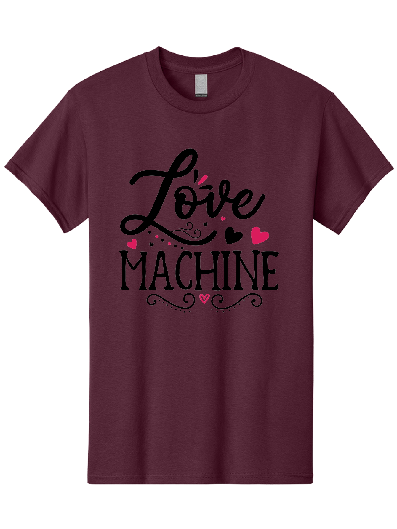 Love Machine Men'S Graphic Tee, 100% Cotton, Comfortable Casual Summer Wear, Machine Washable, Love Machine, Heart Decorations, Sweetheart Design, Lovely Typography, Heartwarming Message, Cute Graphics, Lovely Illustration, Valentines Day Gift Aae471 7