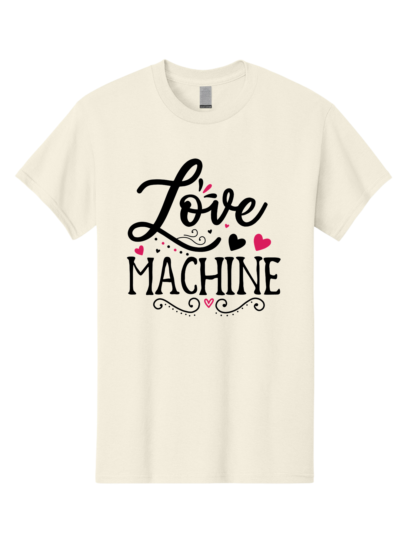 Love Machine Men'S Graphic Tee, 100% Cotton, Comfortable Casual Summer Wear, Machine Washable, Love Machine, Heart Decorations, Sweetheart Design, Lovely Typography, Heartwarming Message, Cute Graphics, Lovely Illustration, Valentines Day Gift Aae471 1