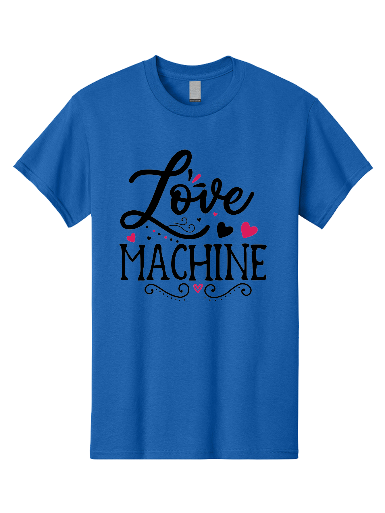 Love Machine Men'S Graphic Tee, 100% Cotton, Comfortable Casual Summer Wear, Machine Washable, Love Machine, Heart Decorations, Sweetheart Design, Lovely Typography, Heartwarming Message, Cute Graphics, Lovely Illustration, Valentines Day Gift Aae471 23
