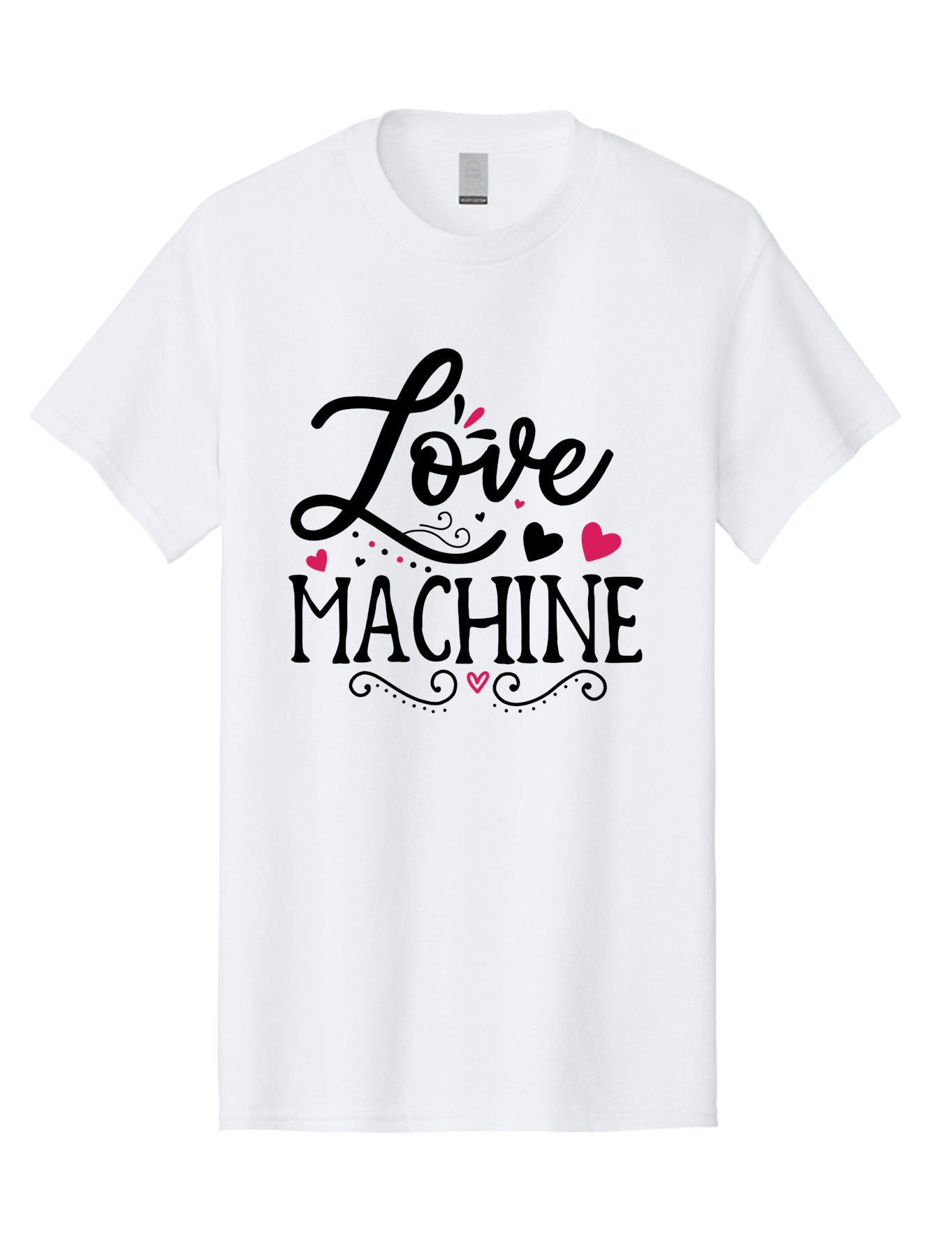 Love Machine Men'S Graphic Tee, 100% Cotton, Comfortable Casual Summer Wear, Machine Washable, Love Machine, Heart Decorations, Sweetheart Design, Lovely Typography, Heartwarming Message, Cute Graphics, Lovely Illustration, Valentines Day Gift Aae471 15