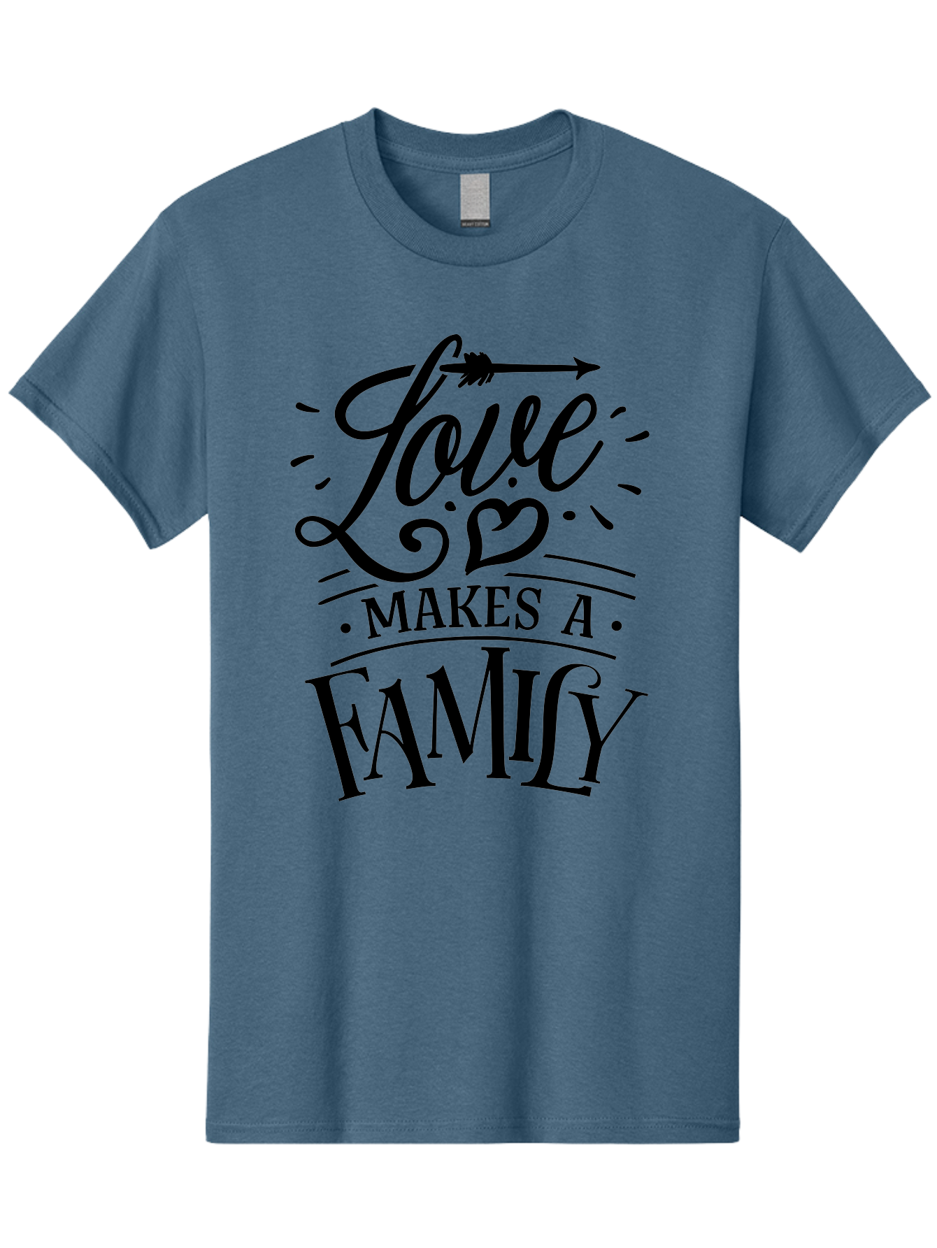 Love Makes A Family Men'S Graphic Tee, 100% Cotton, Comfortable Casual Summer Wear, Machine Washable, Love Makes Family, Family Love Quotes, Inspirational Quotes, Love Quotes, Family Bonding, Valentines Day Gifts, Heartwarming Messages, Aae473 21