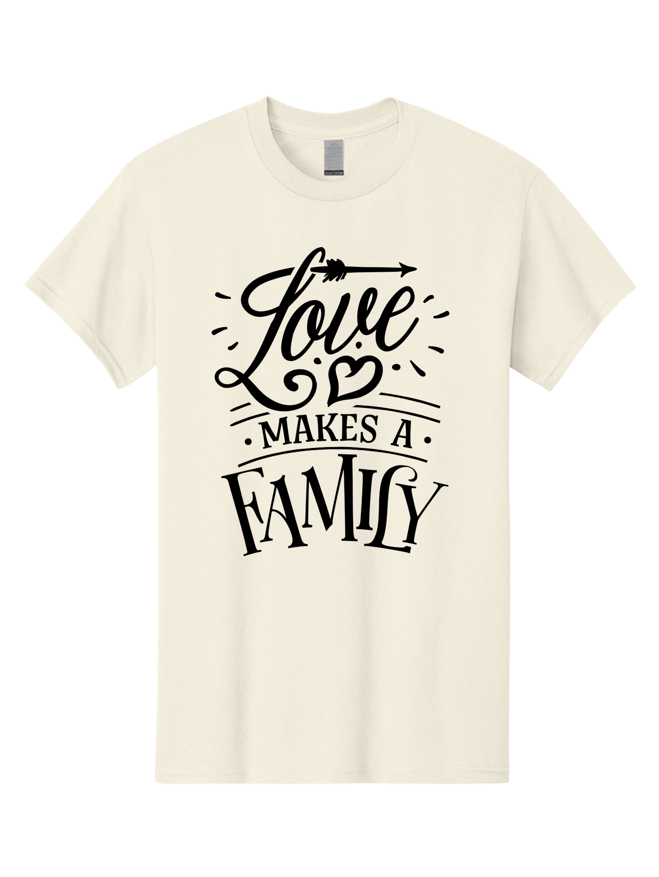 Love Makes A Family Men'S Graphic Tee, 100% Cotton, Comfortable Casual Summer Wear, Machine Washable, Love Makes Family, Family Love Quotes, Inspirational Quotes, Love Quotes, Family Bonding, Valentines Day Gifts, Heartwarming Messages, Aae473 27