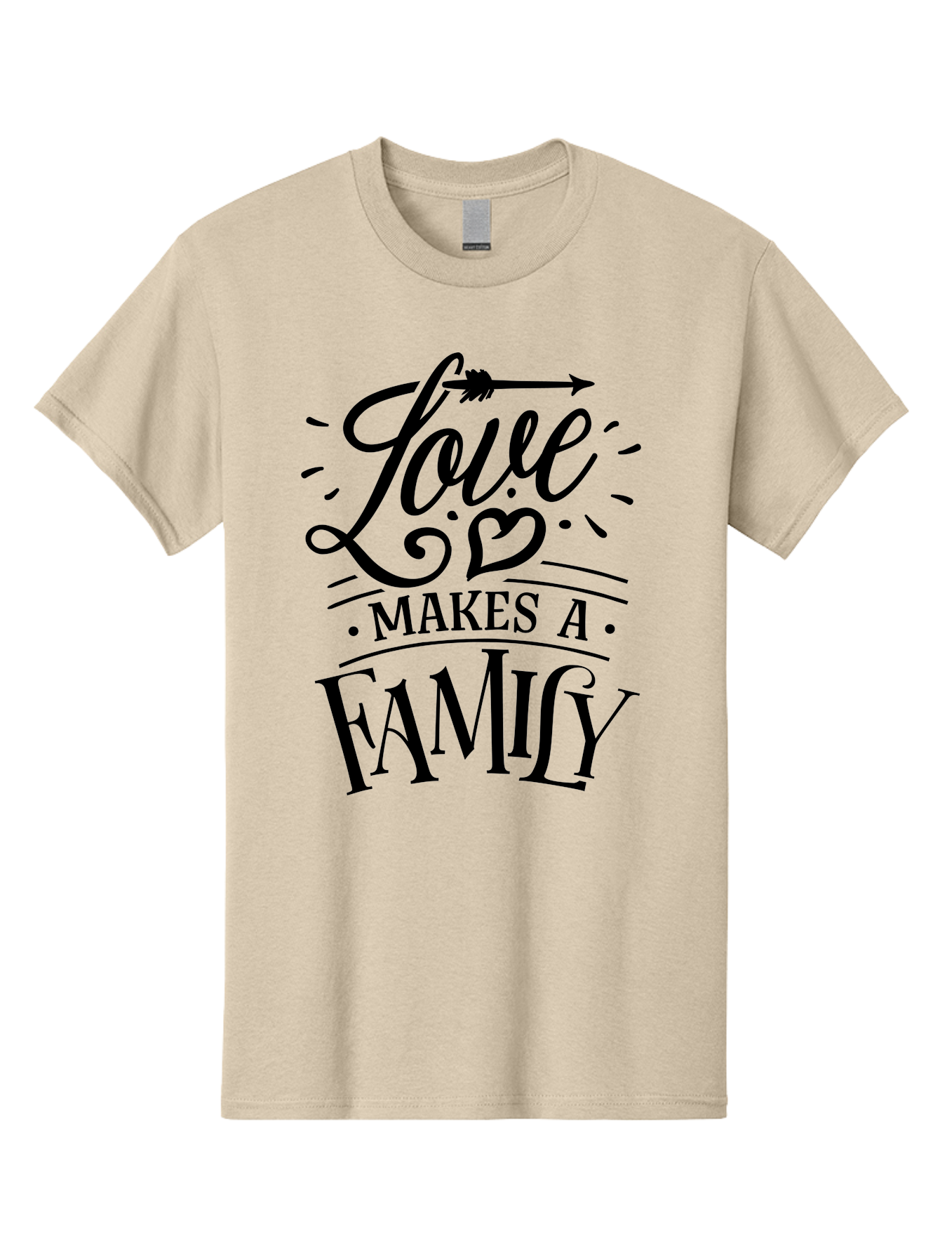 Love Makes A Family Men'S Graphic Tee, 100% Cotton, Comfortable Casual Summer Wear, Machine Washable, Love Makes Family, Family Love Quotes, Inspirational Quotes, Love Quotes, Family Bonding, Valentines Day Gifts, Heartwarming Messages, Aae473 5