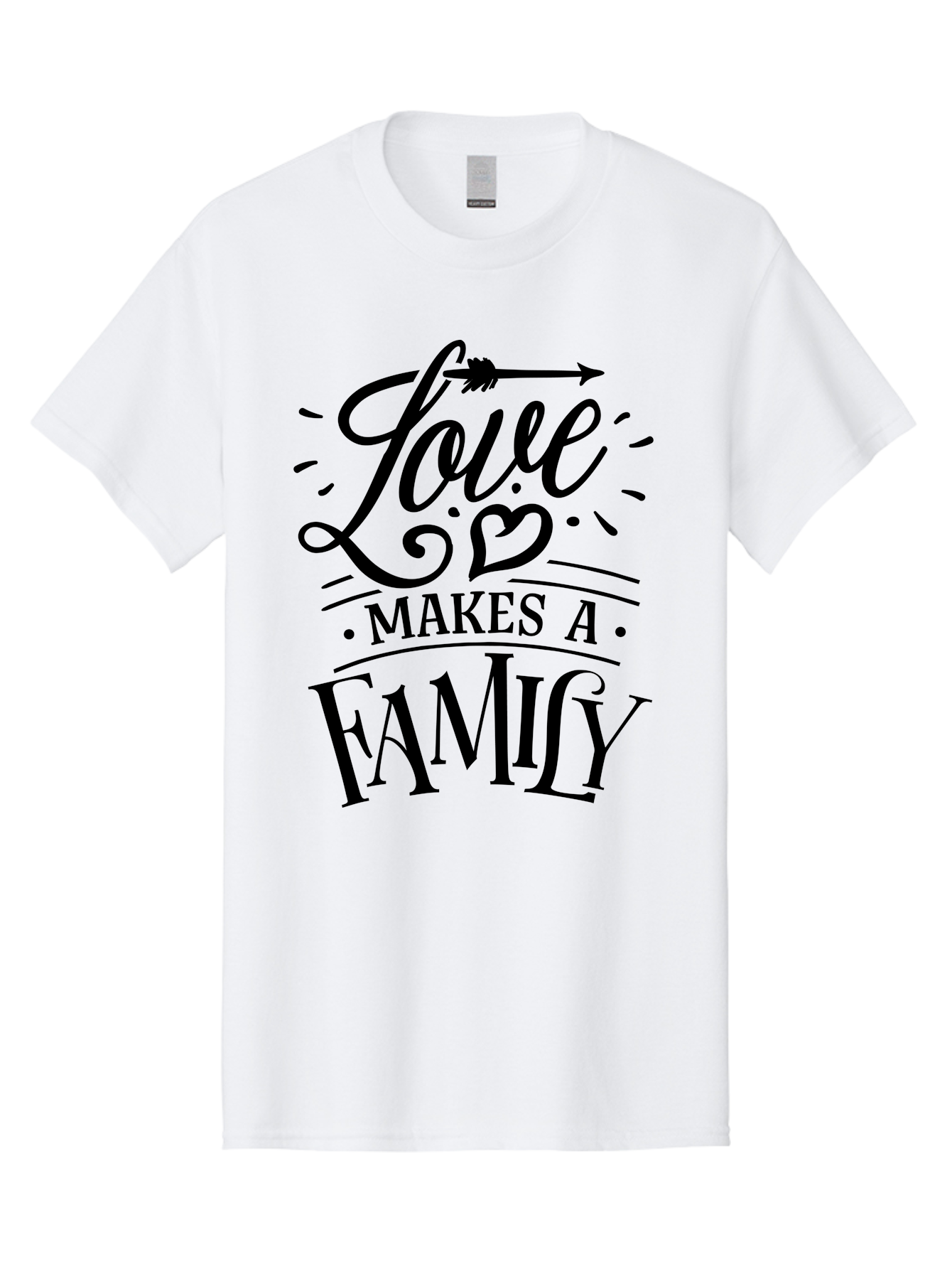 Love Makes A Family Men'S Graphic Tee, 100% Cotton, Comfortable Casual Summer Wear, Machine Washable, Love Makes Family, Family Love Quotes, Inspirational Quotes, Love Quotes, Family Bonding, Valentines Day Gifts, Heartwarming Messages, Aae473 7