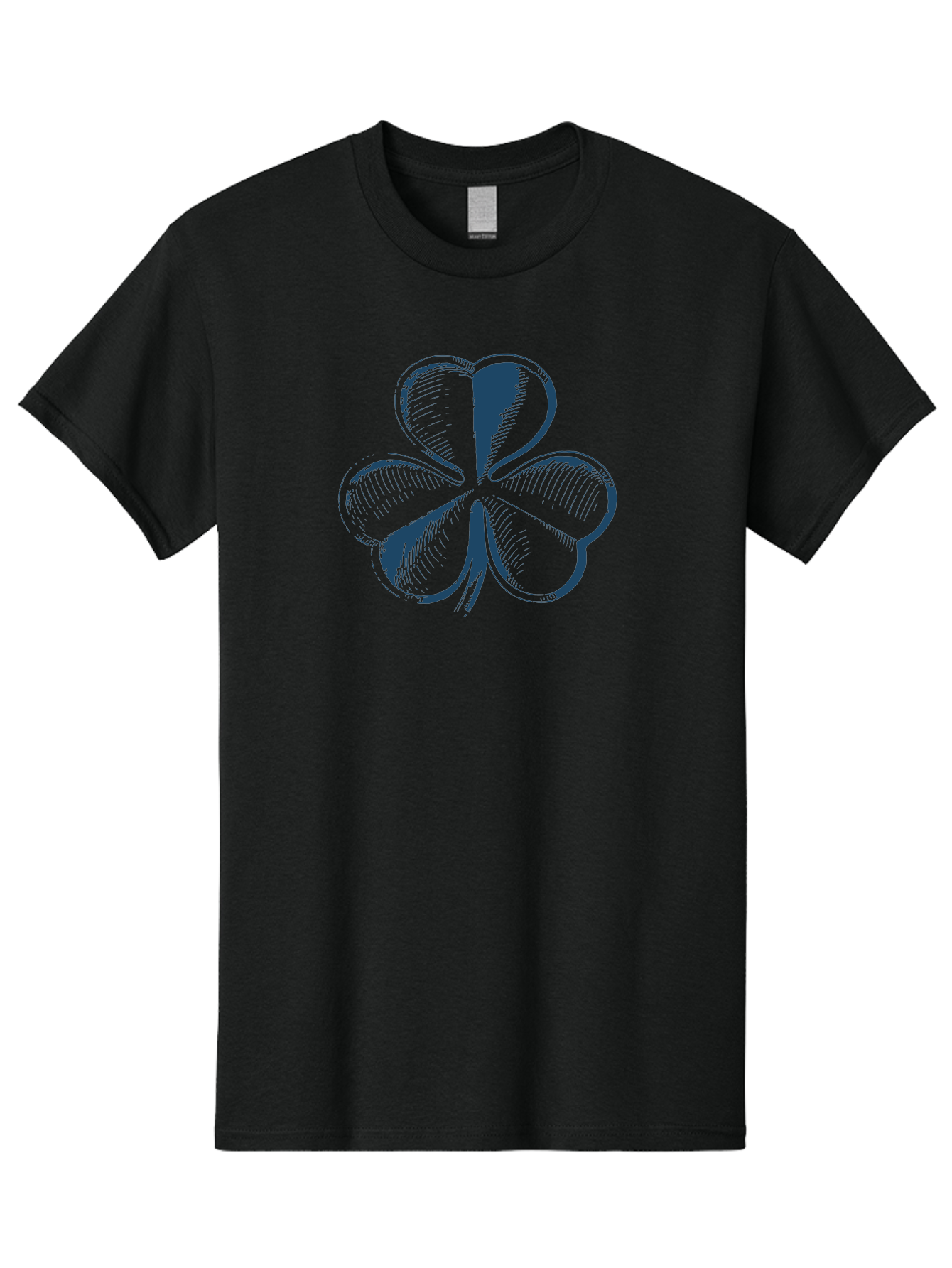 Lucky-Leaf Men'S Graphic Tee, 100% Cotton, Comfortable Casual Summer Wear, Machine Washable, Four Leaf Clover, Good Luck Charm, Irish Heritage, St. Patrick'S Day Symbol, Rare Leaf, Sketch Art, Blue Illustration, Heart-Shaped Leaves Aae477 29