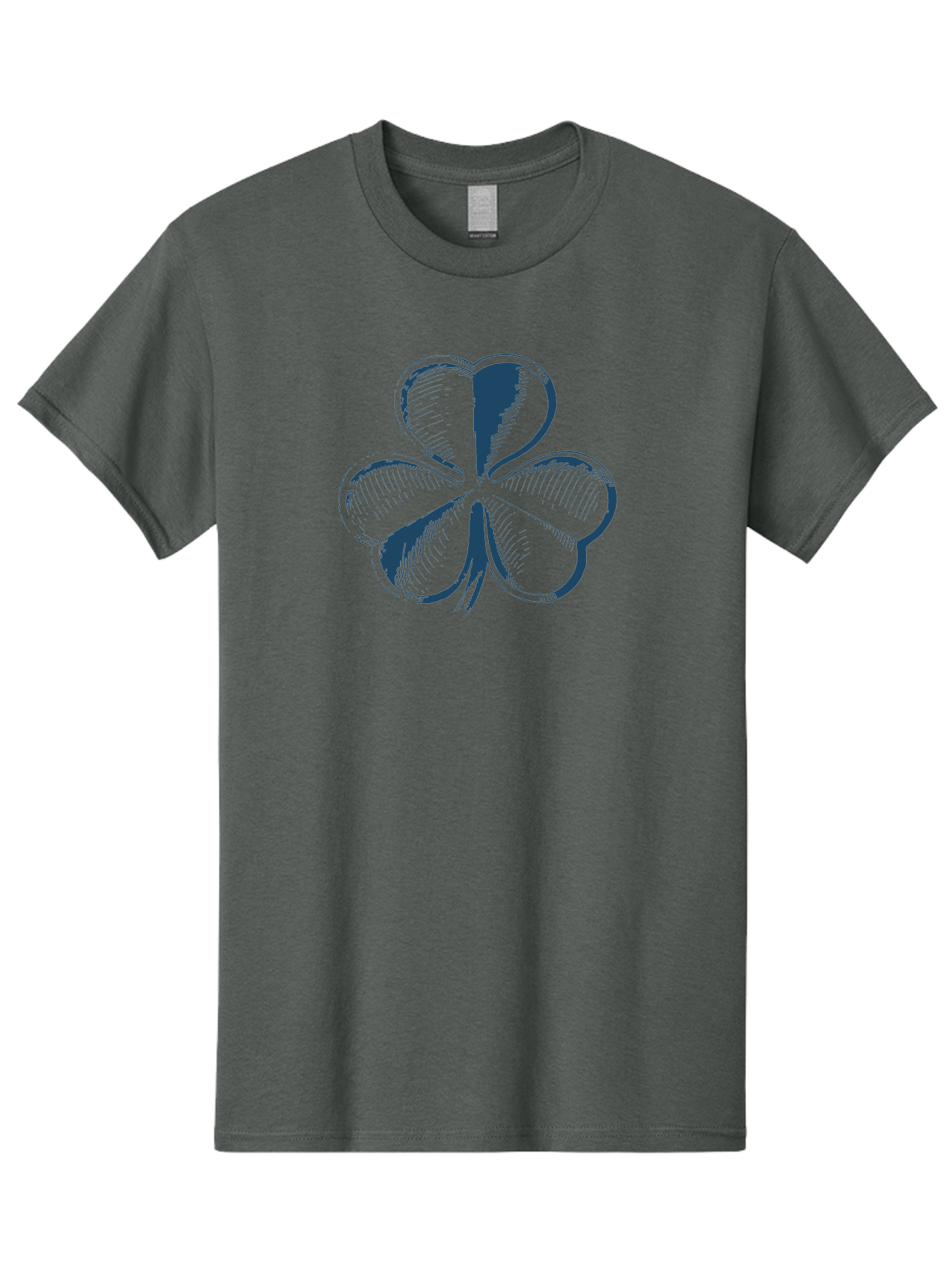 Lucky-Leaf Men'S Graphic Tee, 100% Cotton, Comfortable Casual Summer Wear, Machine Washable, Four Leaf Clover, Good Luck Charm, Irish Heritage, St. Patrick'S Day Symbol, Rare Leaf, Sketch Art, Blue Illustration, Heart-Shaped Leaves Aae477 5