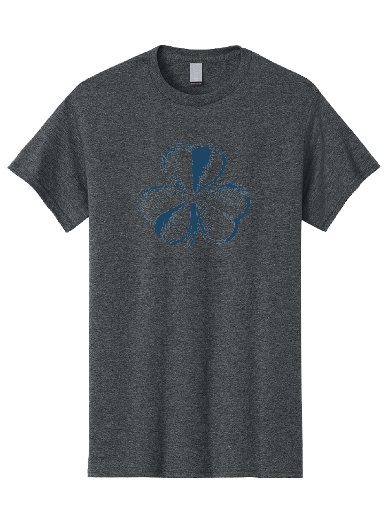 Lucky-Leaf Men'S Graphic Tee, 100% Cotton, Comfortable Casual Summer Wear, Machine Washable, Four Leaf Clover, Good Luck Charm, Irish Heritage, St. Patrick'S Day Symbol, Rare Leaf, Sketch Art, Blue Illustration, Heart-Shaped Leaves Aae477 9