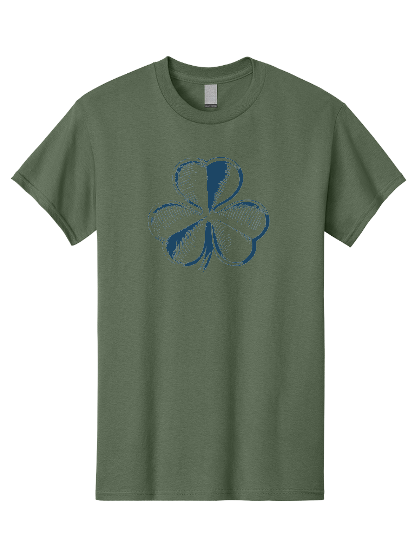 Lucky-Leaf Men'S Graphic Tee, 100% Cotton, Comfortable Casual Summer Wear, Machine Washable, Four Leaf Clover, Good Luck Charm, Irish Heritage, St. Patrick'S Day Symbol, Rare Leaf, Sketch Art, Blue Illustration, Heart-Shaped Leaves Aae477 25