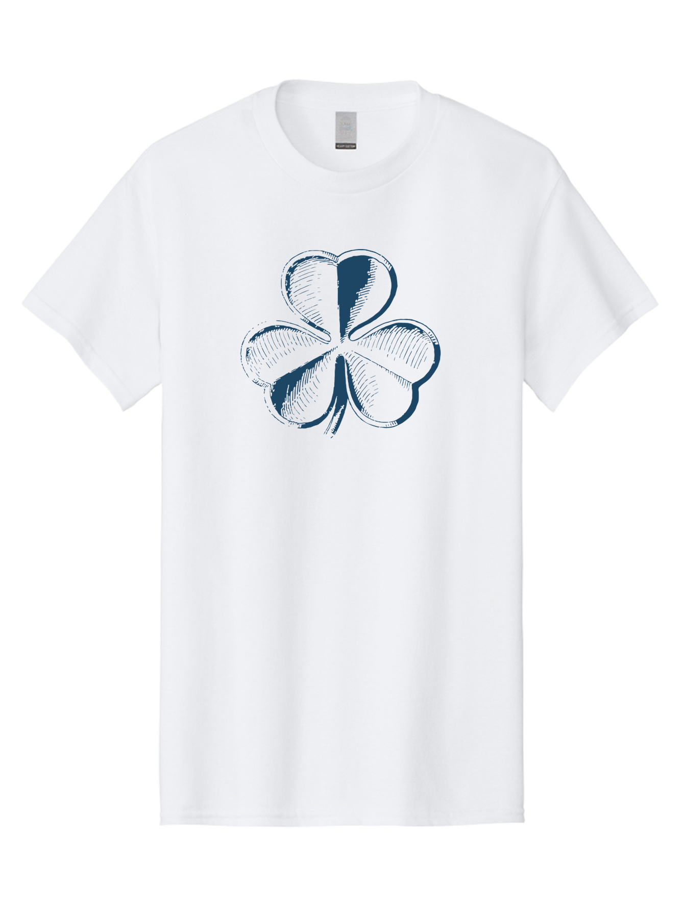 Lucky-Leaf Men'S Graphic Tee, 100% Cotton, Comfortable Casual Summer Wear, Machine Washable, Four Leaf Clover, Good Luck Charm, Irish Heritage, St. Patrick'S Day Symbol, Rare Leaf, Sketch Art, Blue Illustration, Heart-Shaped Leaves Aae477 11