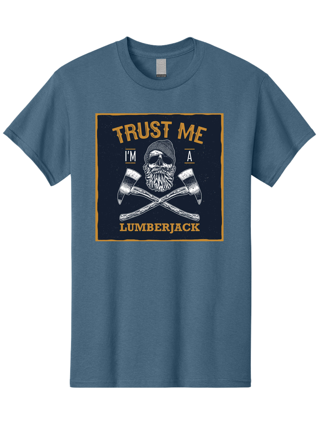 Lumberjack Skull 1 Men'S Graphic Tee, 100% Cotton, Comfortable Casual Summer Wear, Machine Washable, Lumberjack Graphic, Bearded Skull, Crossed Axes, Forest Worker, Woodcutter Symbol, Rustic Design, Vintage Style, Logging Industry Aae478 5