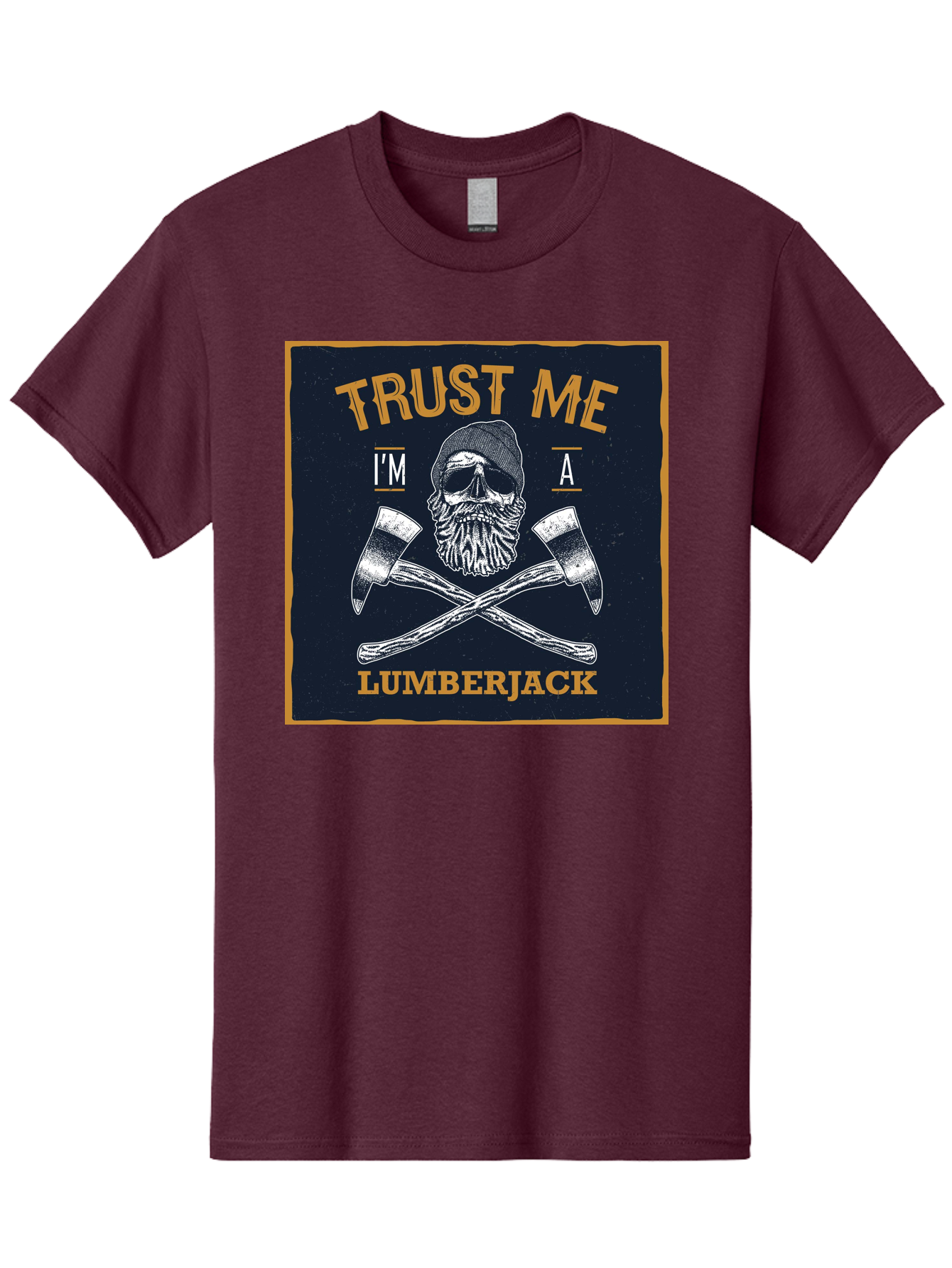Lumberjack Skull 1 Men'S Graphic Tee, 100% Cotton, Comfortable Casual Summer Wear, Machine Washable, Lumberjack Graphic, Bearded Skull, Crossed Axes, Forest Worker, Woodcutter Symbol, Rustic Design, Vintage Style, Logging Industry Aae478 15