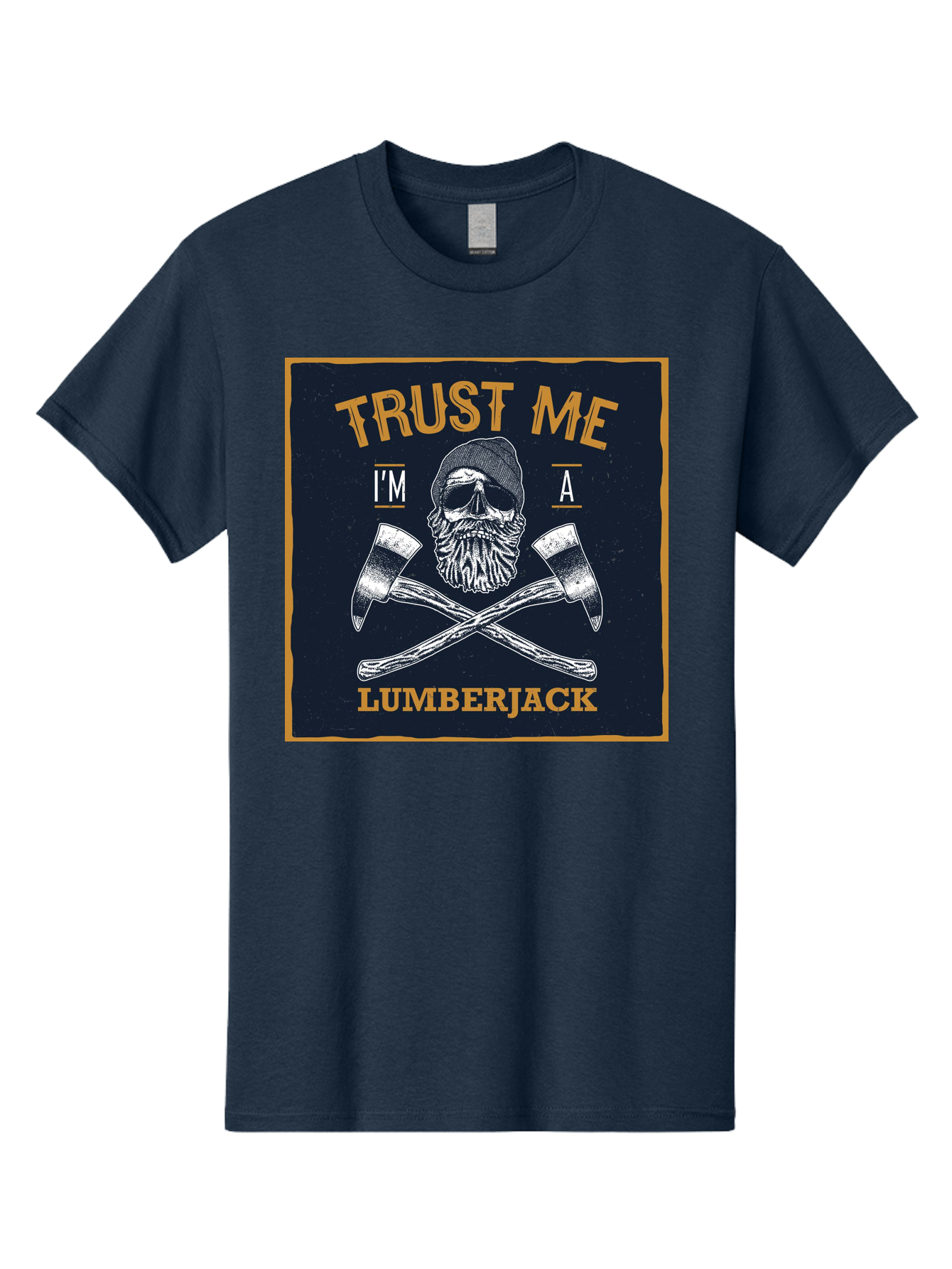 Lumberjack Skull 1 Men'S Graphic Tee, 100% Cotton, Comfortable Casual Summer Wear, Machine Washable, Lumberjack Graphic, Bearded Skull, Crossed Axes, Forest Worker, Woodcutter Symbol, Rustic Design, Vintage Style, Logging Industry Aae478 25