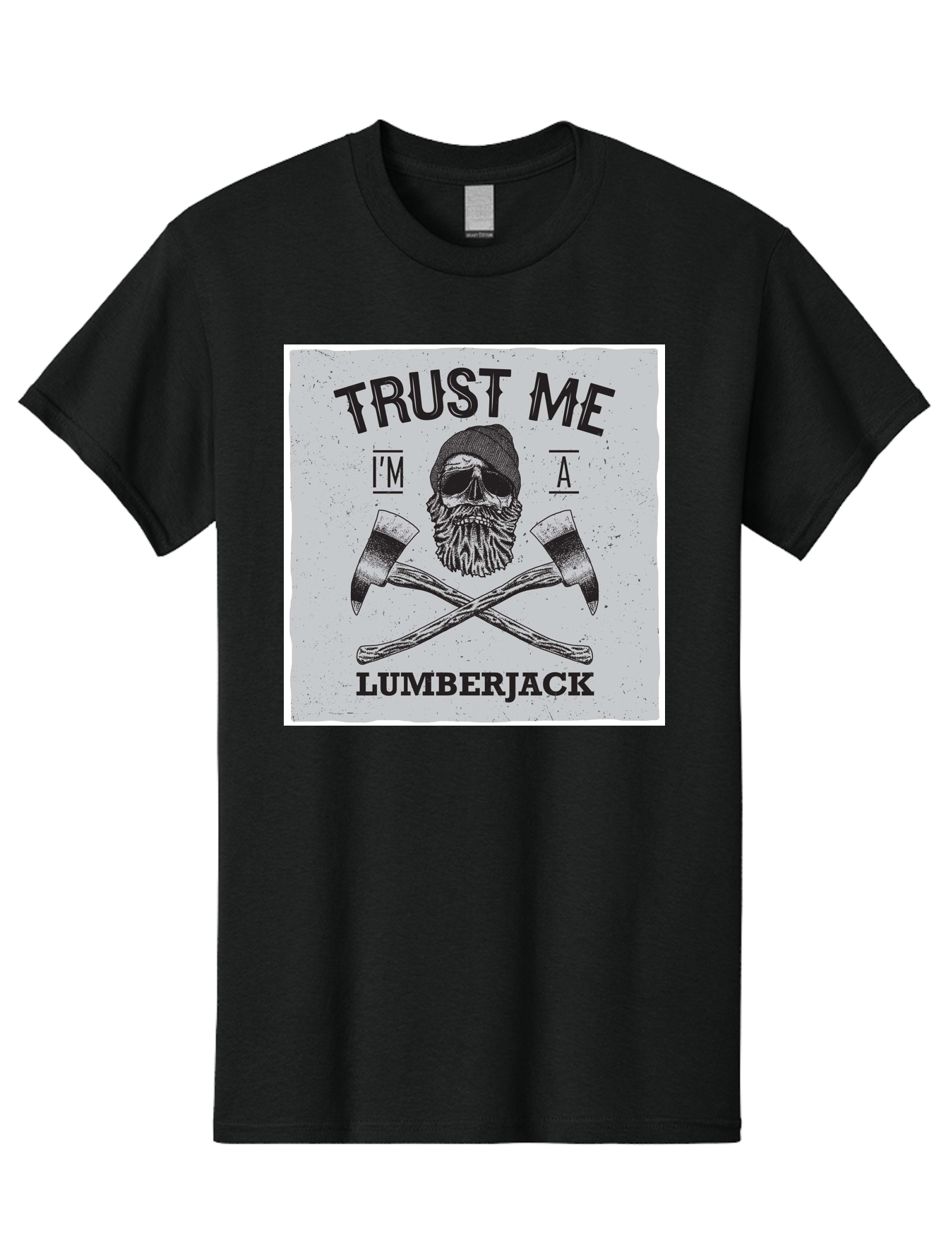 Lumberjack Skull 2 Men'S Graphic Tee, 100% Cotton, Comfortable Casual Summer Wear, Machine Washable, Skull With Beard, Lumberjack Illustration, Crossed Axes, Vintage Graphics, Dark Art, Skull Art, Axe Illustration, Timber Industry, Aae479 19