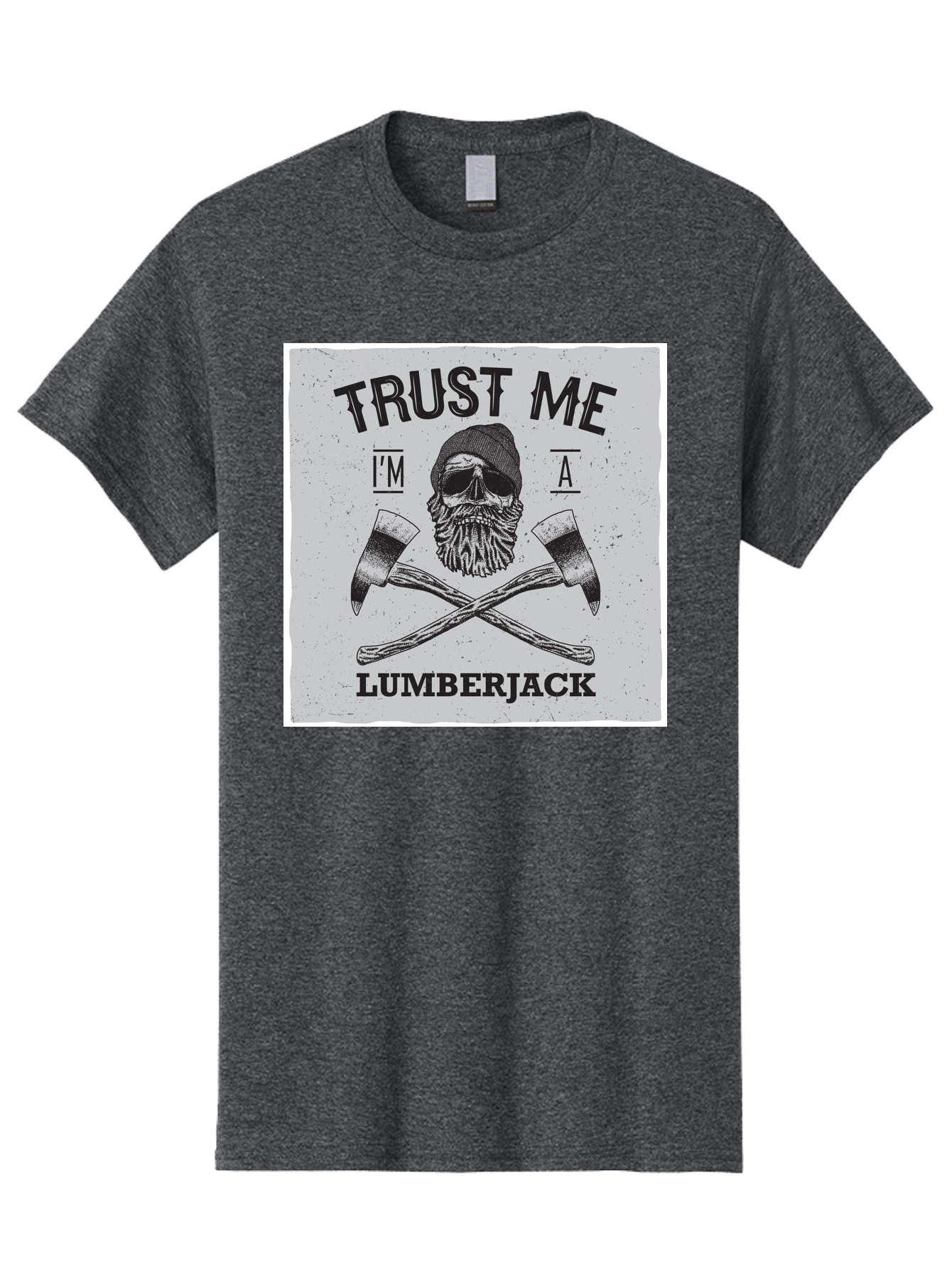 Lumberjack Skull 2 Men'S Graphic Tee, 100% Cotton, Comfortable Casual Summer Wear, Machine Washable, Skull With Beard, Lumberjack Illustration, Crossed Axes, Vintage Graphics, Dark Art, Skull Art, Axe Illustration, Timber Industry, Aae479 29