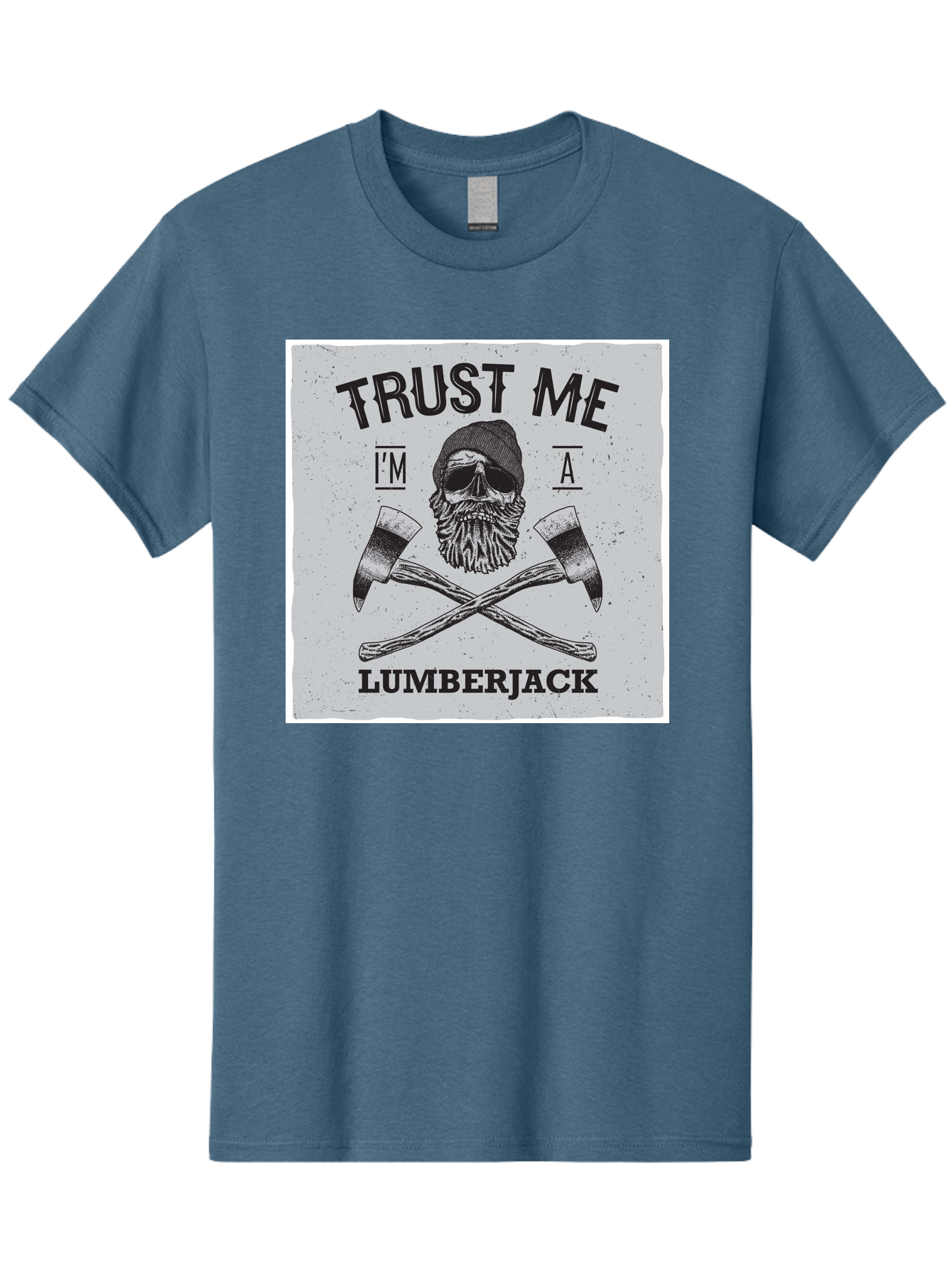 Lumberjack Skull 2 Men'S Graphic Tee, 100% Cotton, Comfortable Casual Summer Wear, Machine Washable, Skull With Beard, Lumberjack Illustration, Crossed Axes, Vintage Graphics, Dark Art, Skull Art, Axe Illustration, Timber Industry, Aae479 25