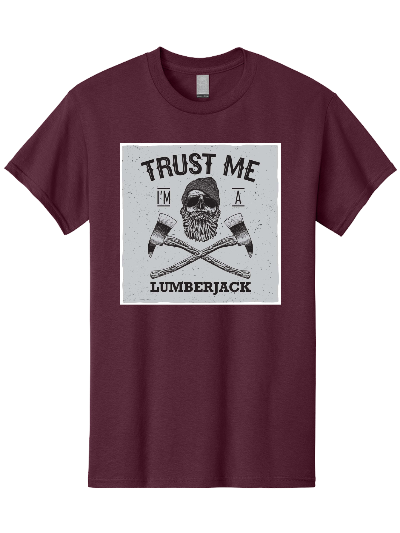Lumberjack Skull 2 Men'S Graphic Tee, 100% Cotton, Comfortable Casual Summer Wear, Machine Washable, Skull With Beard, Lumberjack Illustration, Crossed Axes, Vintage Graphics, Dark Art, Skull Art, Axe Illustration, Timber Industry, Aae479 5