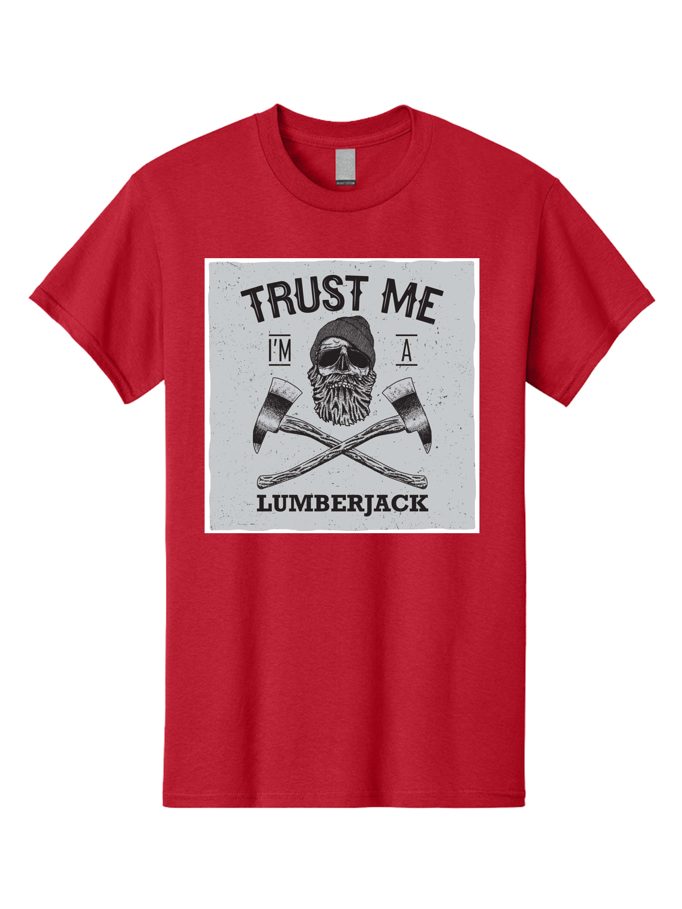 Lumberjack Skull 2 Men'S Graphic Tee, 100% Cotton, Comfortable Casual Summer Wear, Machine Washable, Skull With Beard, Lumberjack Illustration, Crossed Axes, Vintage Graphics, Dark Art, Skull Art, Axe Illustration, Timber Industry, Aae479 17