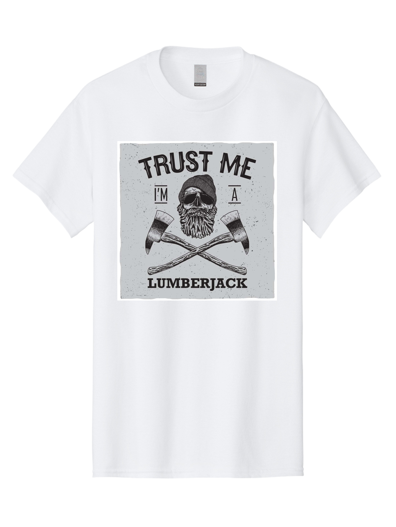 Lumberjack Skull 2 Men'S Graphic Tee, 100% Cotton, Comfortable Casual Summer Wear, Machine Washable, Skull With Beard, Lumberjack Illustration, Crossed Axes, Vintage Graphics, Dark Art, Skull Art, Axe Illustration, Timber Industry, Aae479 27