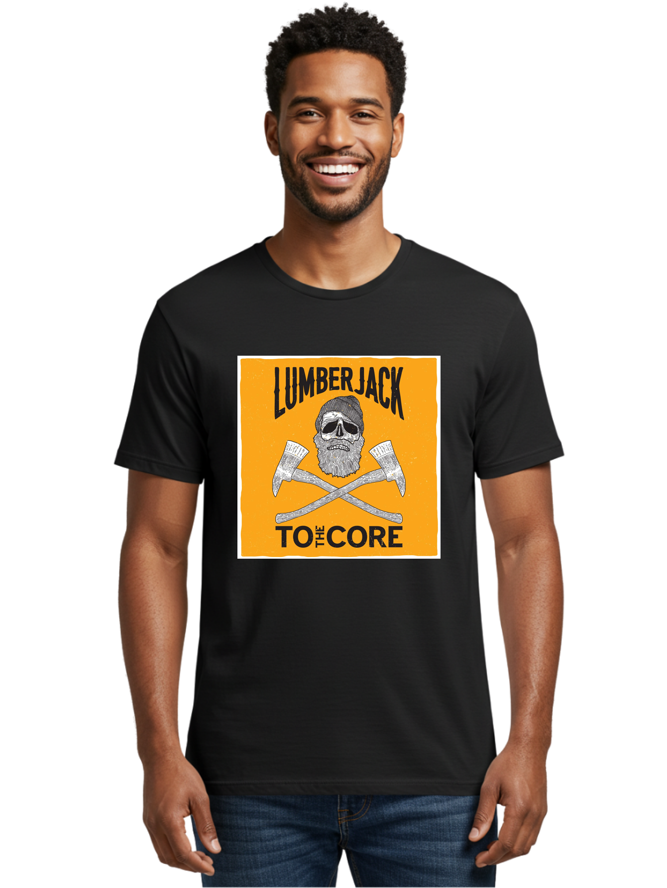 Lumberjack Skull 3 Men'S Graphic Tee, 100% Cotton, Comfortable Casual Summer Wear, Machine Washable, Lumberjack Skull, Crossed Axes, Woodcutting, Forestry, Rugged Outdoors, Timber Industry, Axe Throwing, Bearded Lumberjack, Skull With Hat Aae480 4