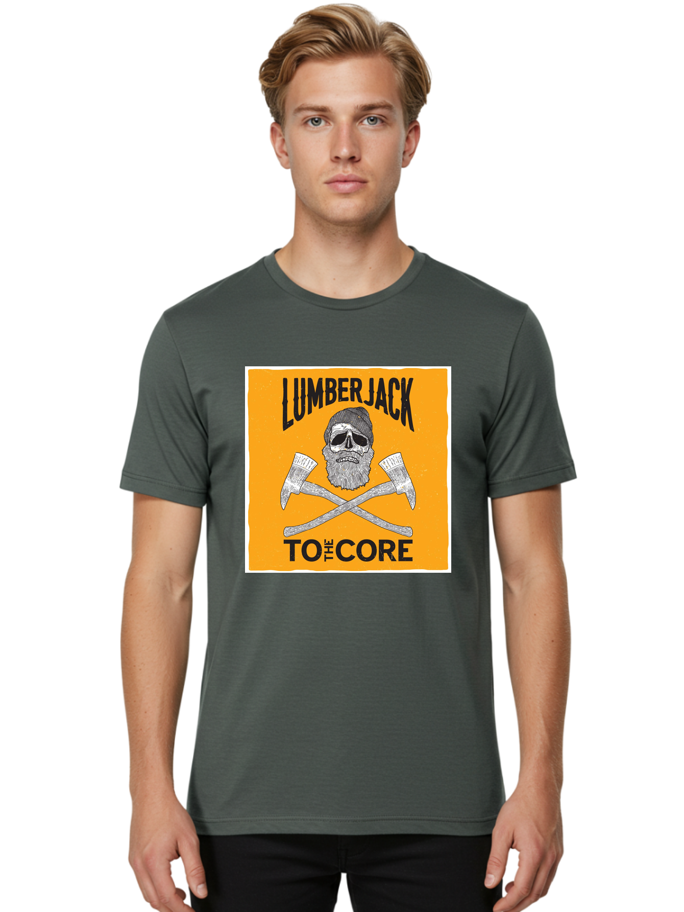 Lumberjack Skull 3 Men'S Graphic Tee, 100% Cotton, Comfortable Casual Summer Wear, Machine Washable, Lumberjack Skull, Crossed Axes, Woodcutting, Forestry, Rugged Outdoors, Timber Industry, Axe Throwing, Bearded Lumberjack, Skull With Hat Aae480 24