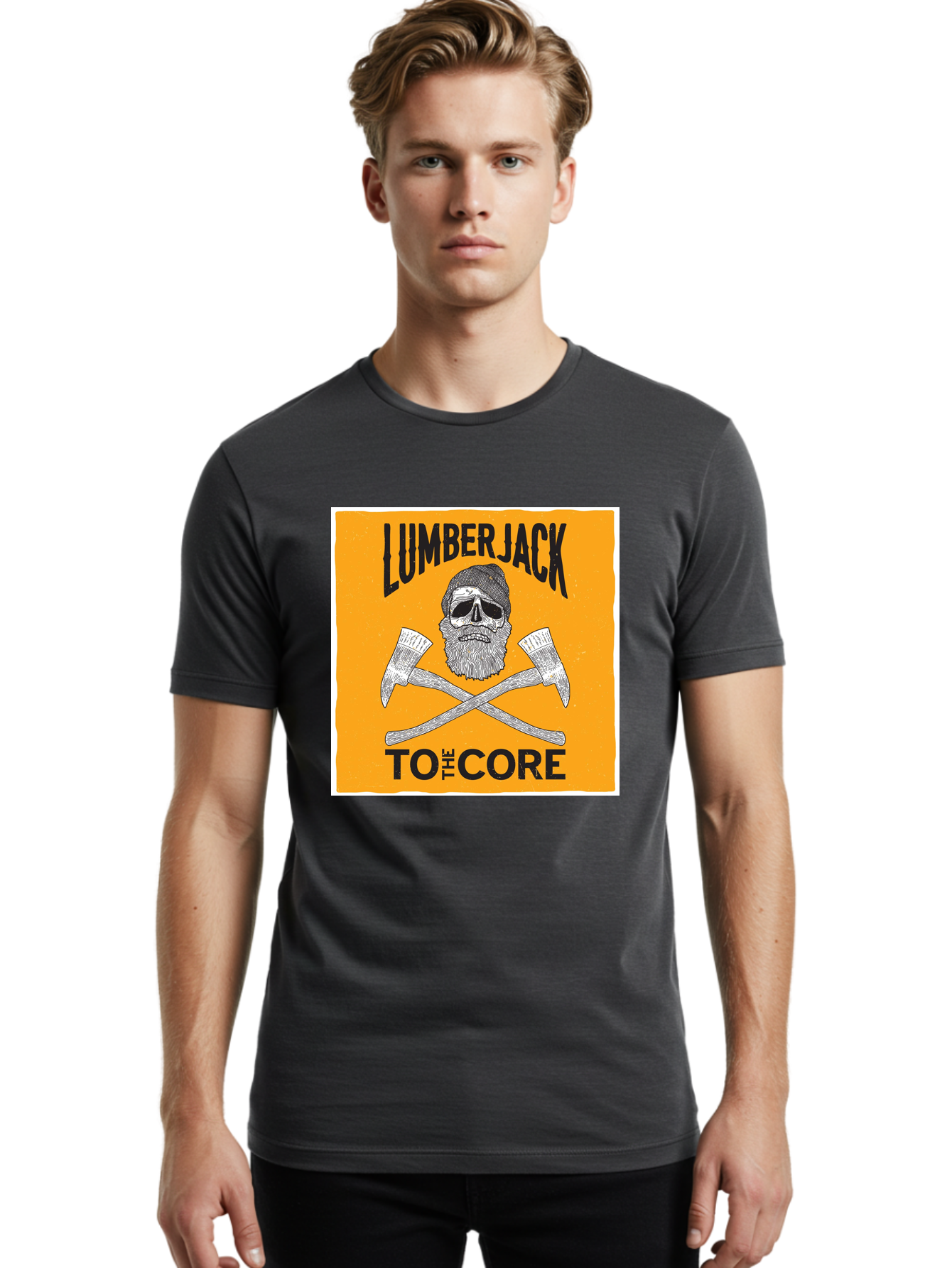 Lumberjack Skull 3 Men'S Graphic Tee, 100% Cotton, Comfortable Casual Summer Wear, Machine Washable, Lumberjack Skull, Crossed Axes, Woodcutting, Forestry, Rugged Outdoors, Timber Industry, Axe Throwing, Bearded Lumberjack, Skull With Hat Aae480 30